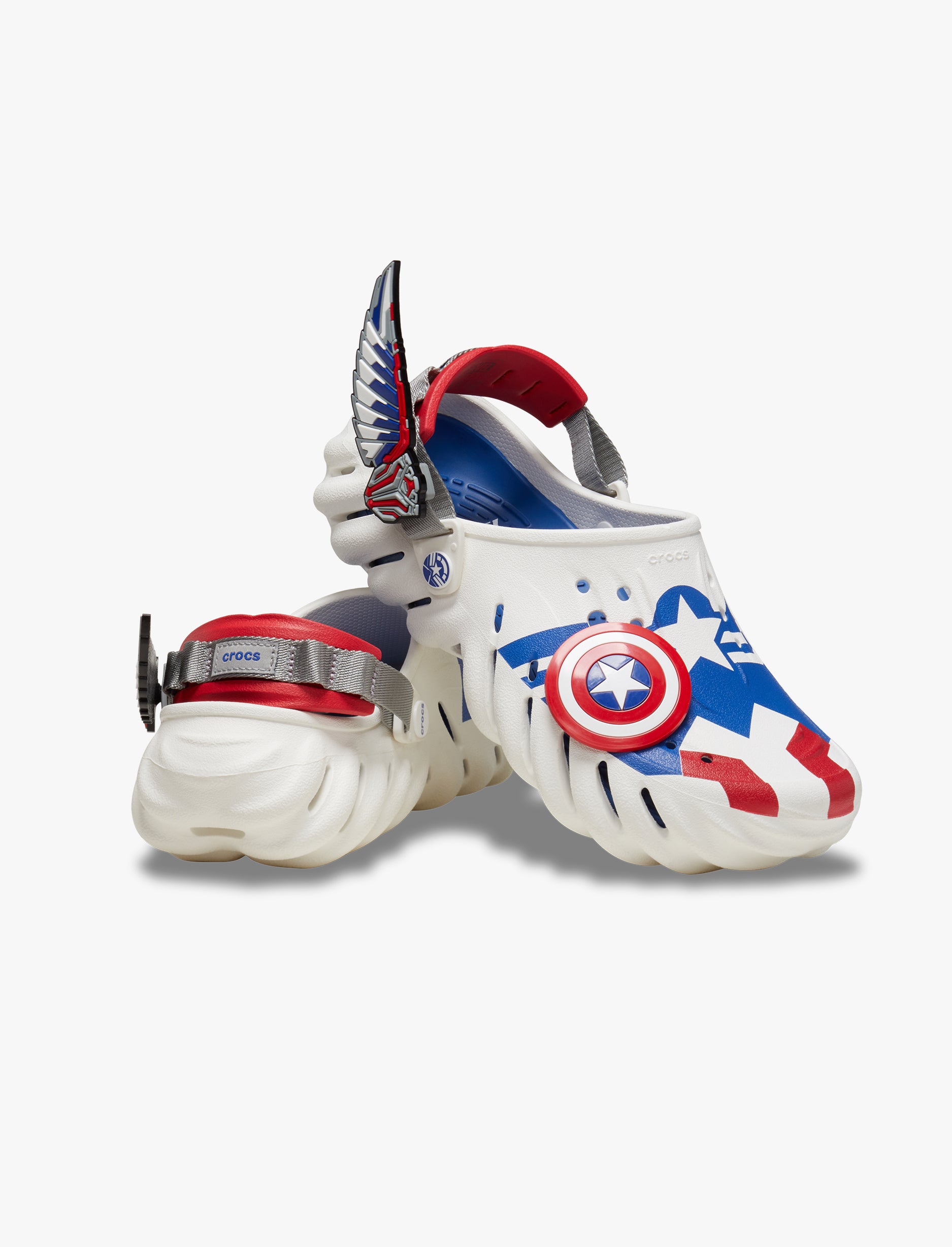 Crocs Captain America Echo Clog -  כפכפי אקו קלוג קרוקס קפטן אמריקה בצבע לבן