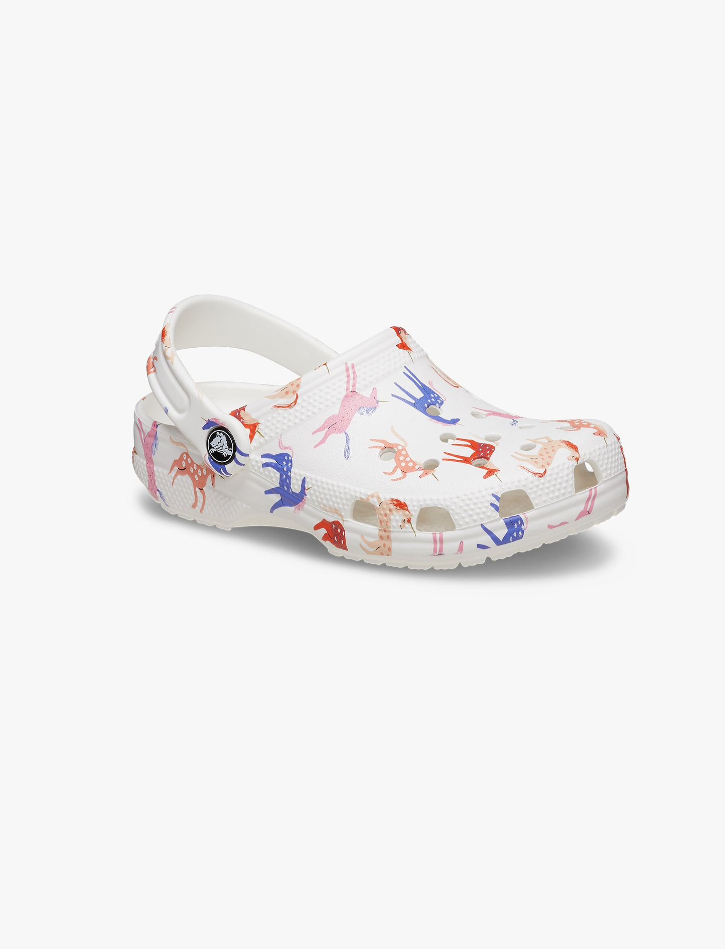 Crocs Classic Character Print Clog K - כפכפים לילדים קרוקס בצבע לבן/צבעוני בהדפס יוניקורן