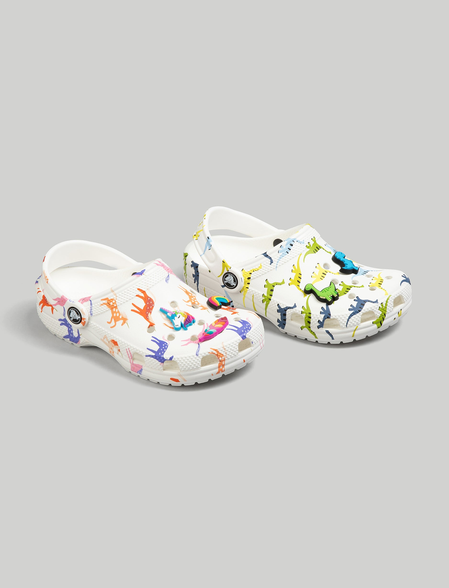 Crocs Classic Character Print Clog K - כפכפים לילדים קרוקס בצבע לבן/צבעוני בהדפס יוניקורן