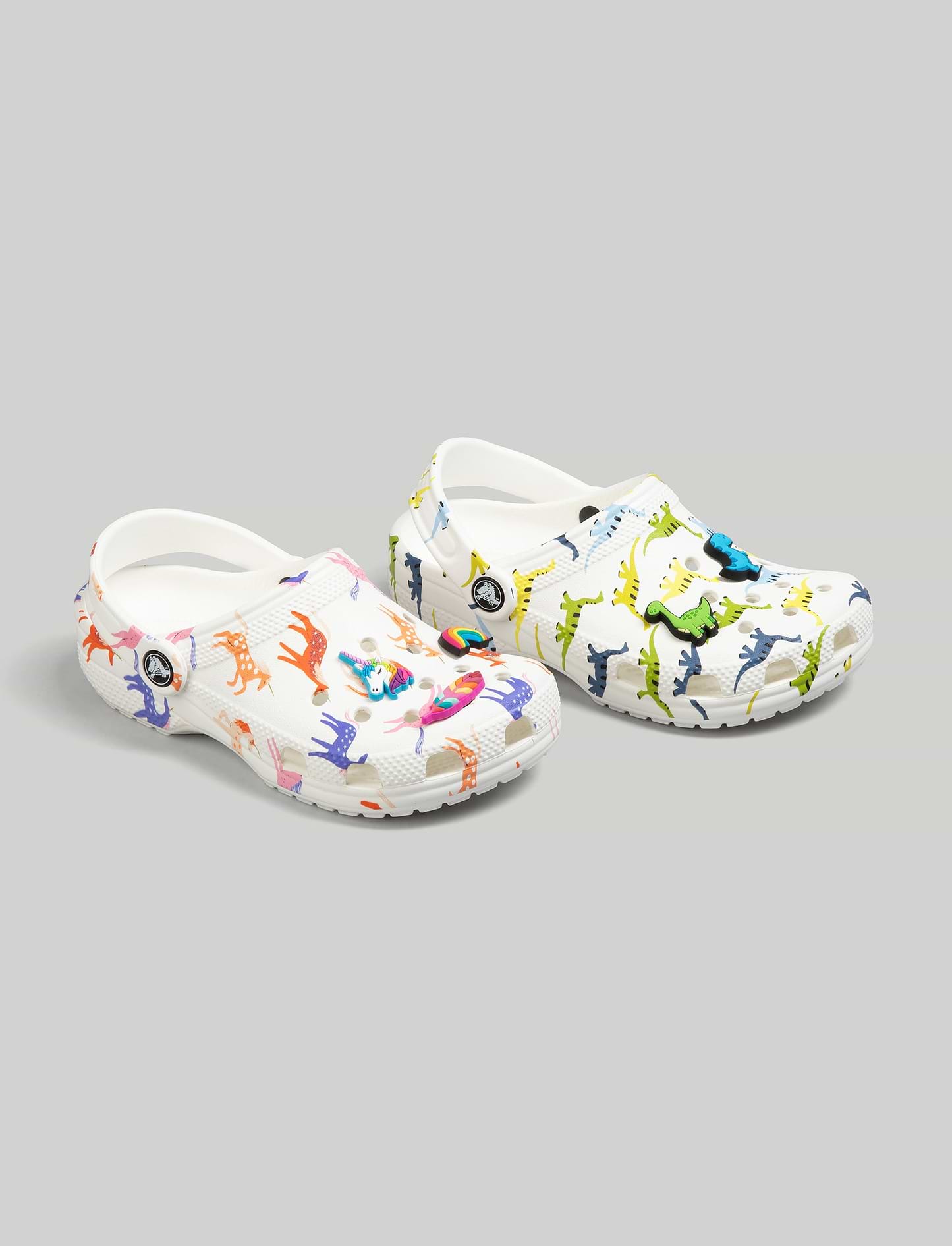 Crocs Classic Character Print Clog T - כפכפים לילדים קרוקס בצבע לבן/צבעוני בהדפס יוניקורן מידות קטנות