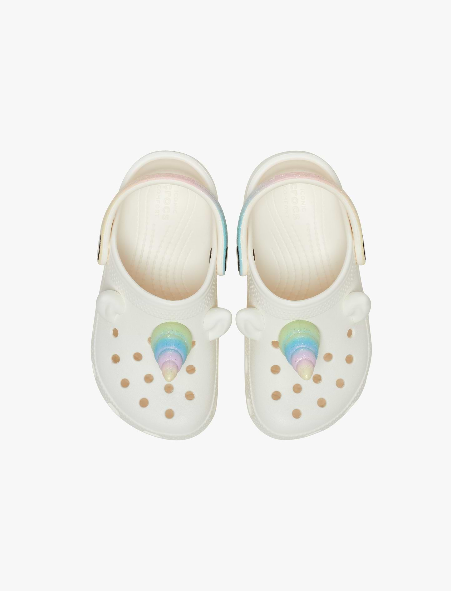 Crocs Classic I AM Rainbow Unicorn Clog T - כפכפי קרוקס קלוג לילדים יוניקורן בצבע לבן