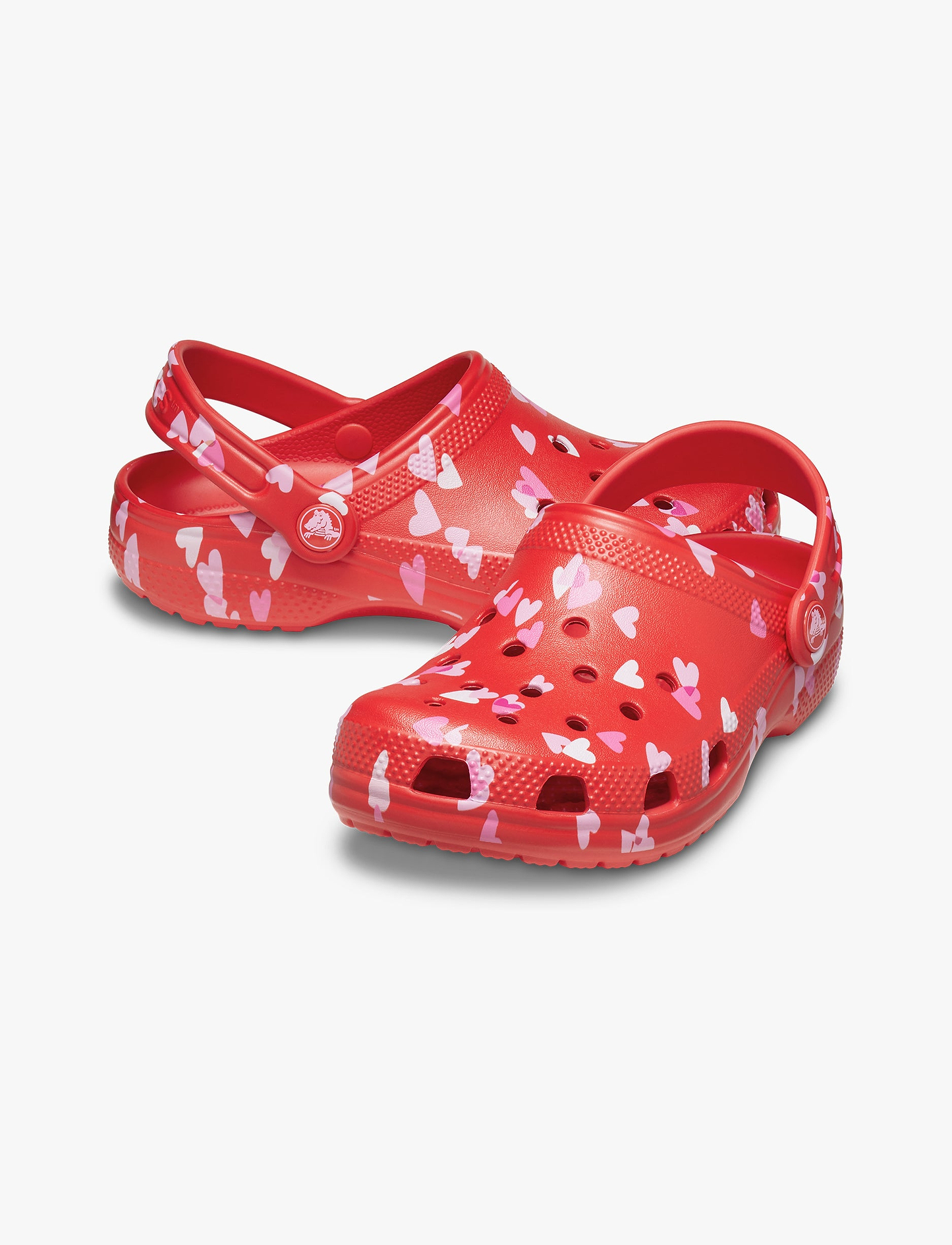 Crocs Classic VDay Clog K - כפכפי קרוקס לילדות בהדפס לבבות בצבע ורוד