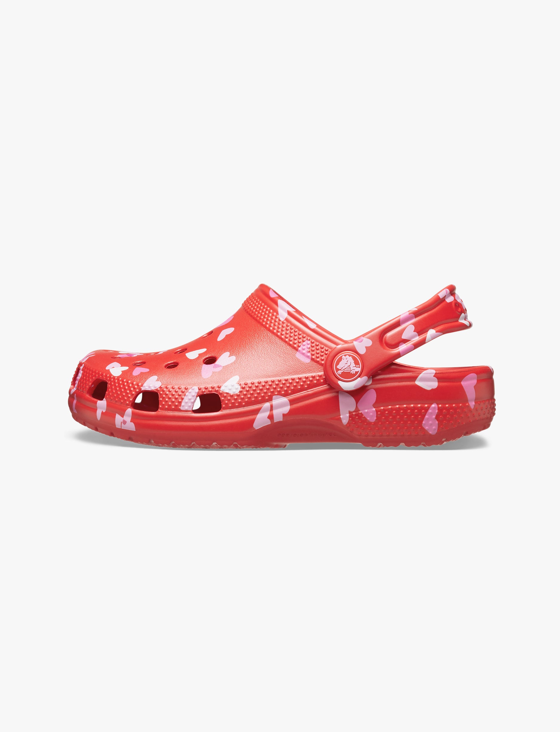 Crocs Classic VDay Clog K - כפכפי קרוקס לילדות בהדפס לבבות בצבע ורוד