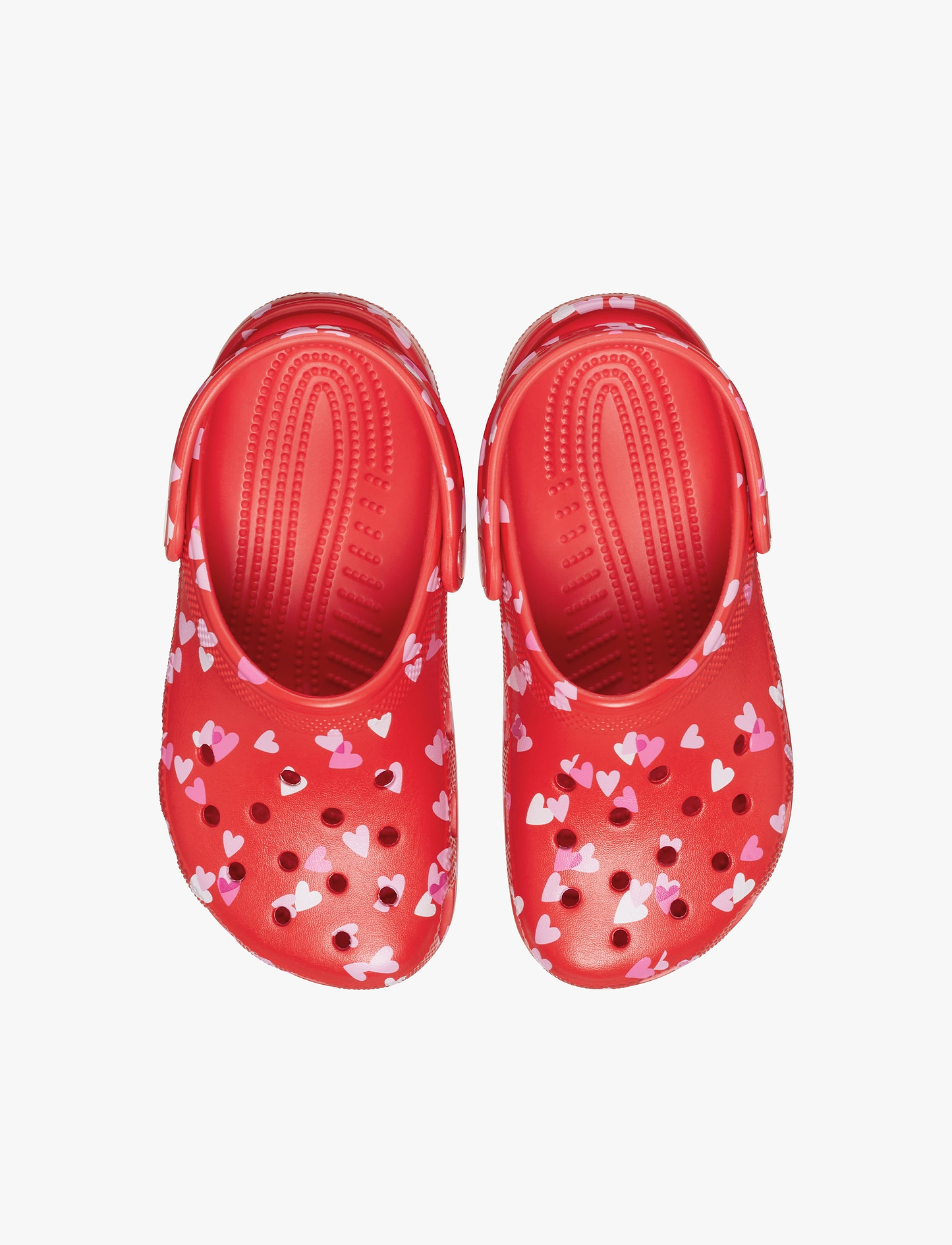 Crocs Classic VDay Clog K - כפכפי קרוקס לילדות בהדפס לבבות בצבע ורוד