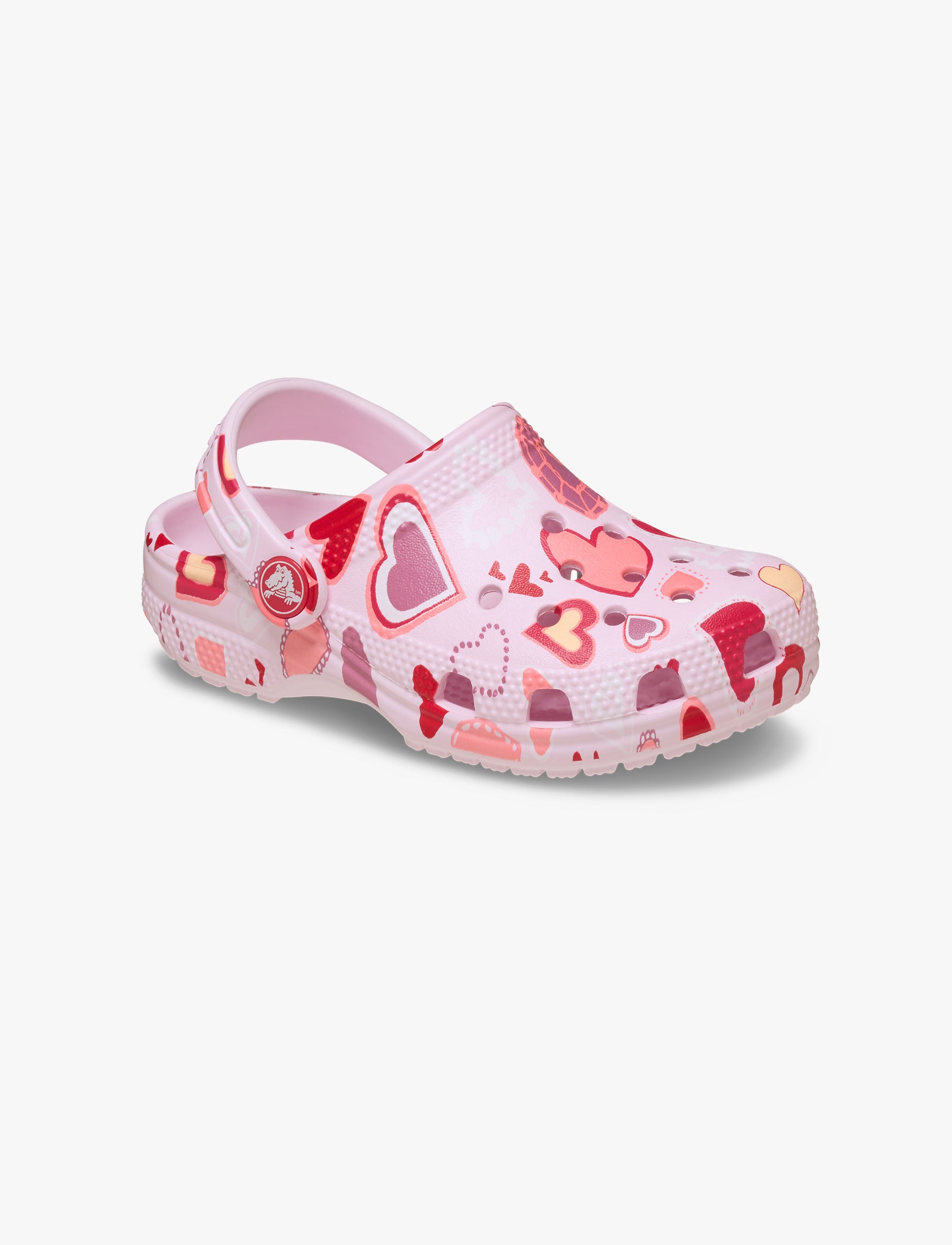 Crocs Classic VDay Clog T - כפכפי קרוקס לילדות בהדפס לבבות בצבע ורוד מידות קטנות