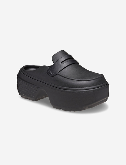 Crocs Stomp Loafer - כפכפי מוקסין פלטפורמה קרוקס לנשים בצבע שחור