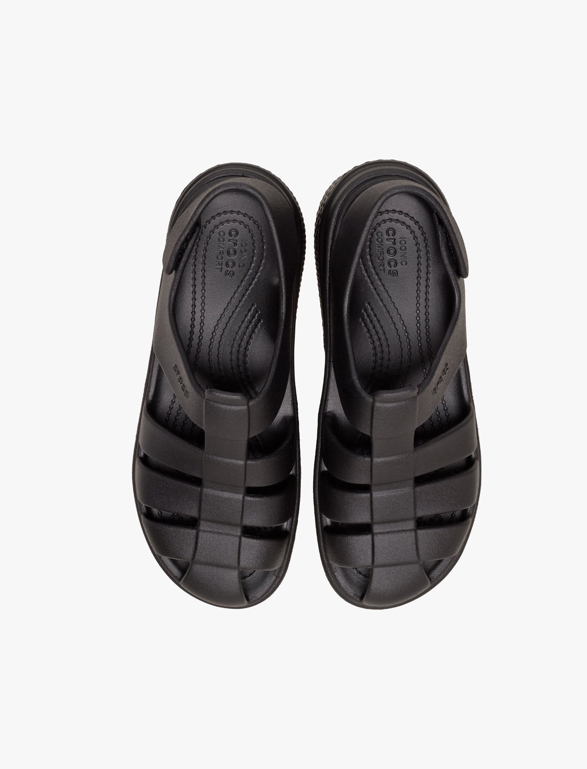 Crocs Stomp Fisherman Sandal - סנדלי פלטפורמה קרוקס לנשים בצבע שחור