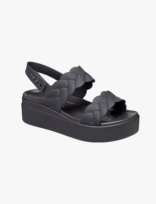 Crocs Brooklyn Woven Upper Low Wedge  -  סנדלי פלטפורמה קרוקס ברוקלין לנשים בצבע שחור