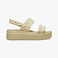 Crocs Brooklyn Woven Upper Low Wedge  -  סנדלי פלטפורמה קרוקס ברוקלין לנשים בצבע צ'אי