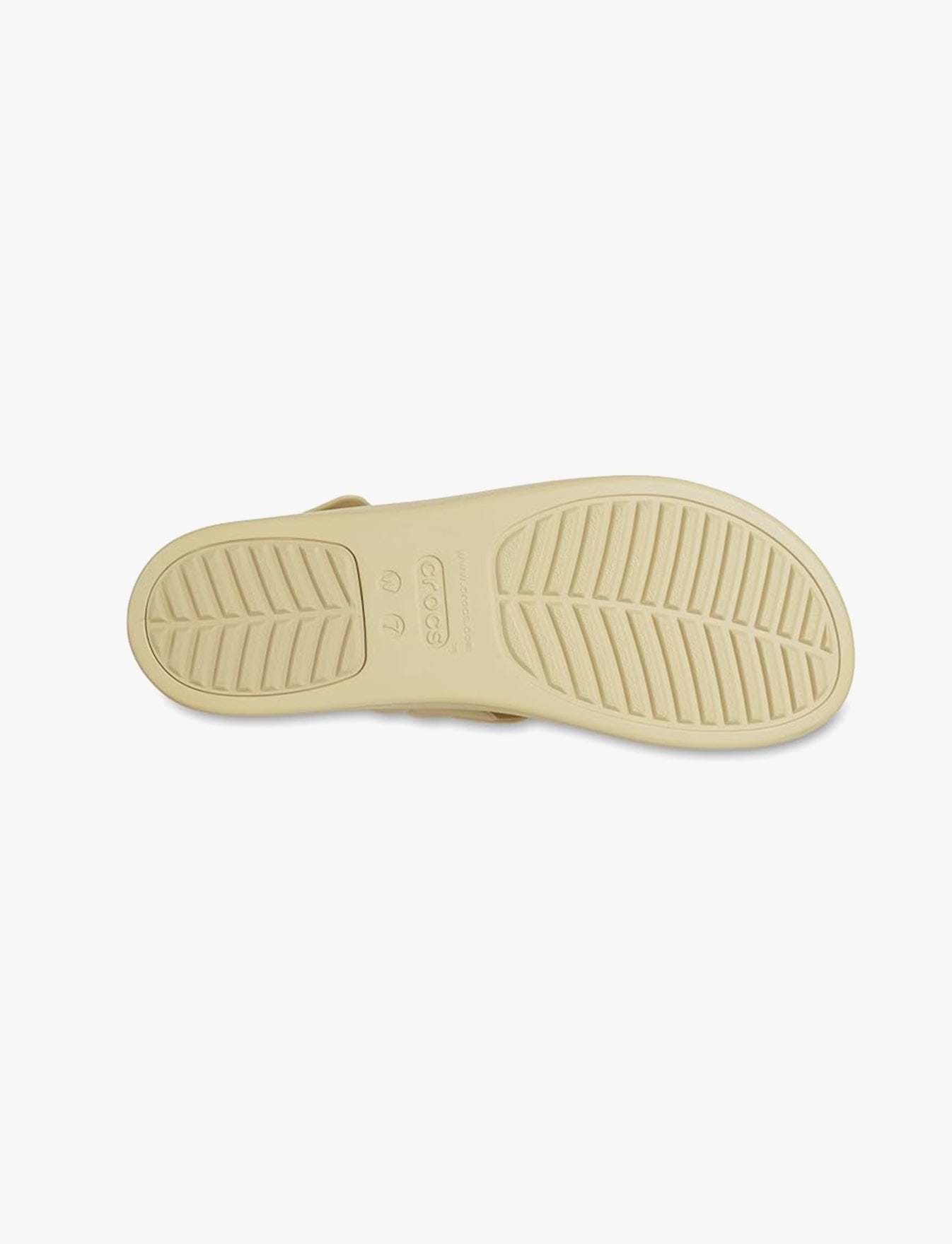 Crocs Brooklyn Woven Upper Low Wedge - סנדלי פלטפורמה קרוקס ברוקלין לנשים בצבע צ'אי