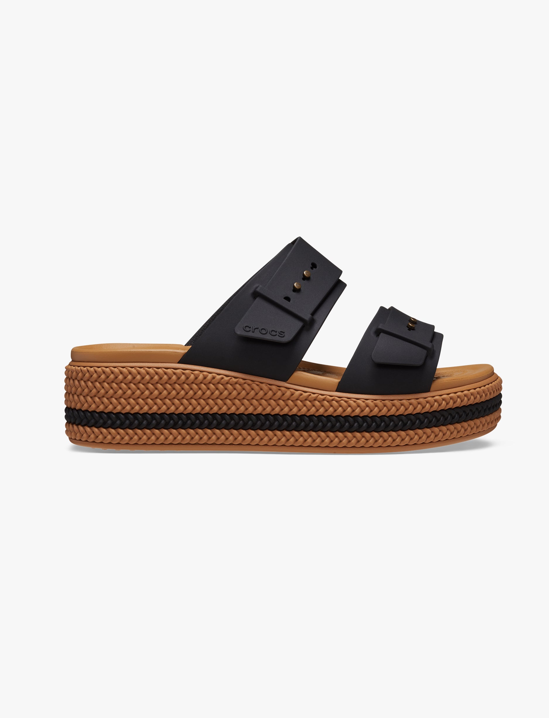 Crocs Brooklyn Woven Buckle - כפכפי פלטפורמה קרוקס לנשים עם סוליה קלועה