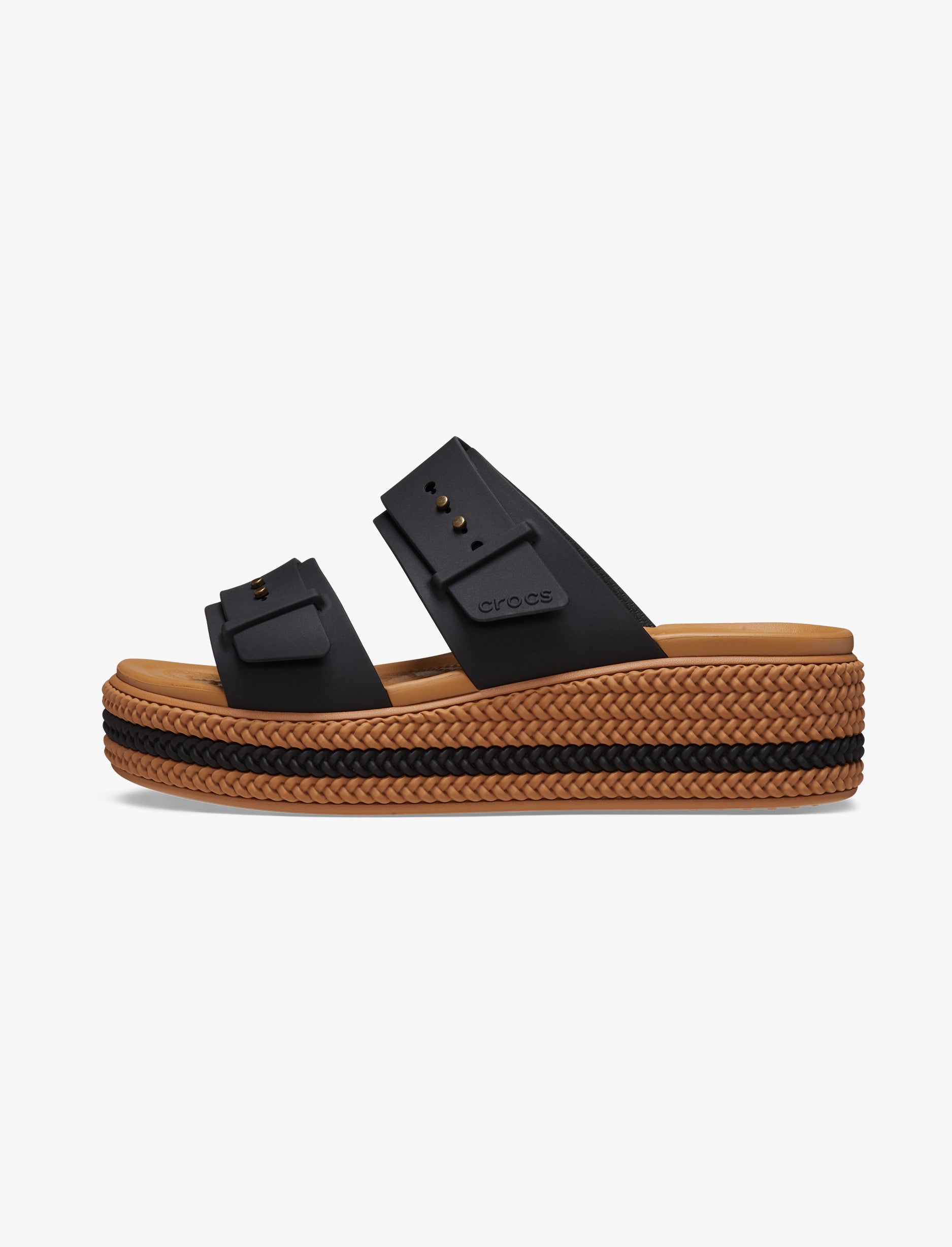 Crocs Brooklyn Woven Buckle - כפכפי פלטפורמה קרוקס לנשים עם סוליה קלועה