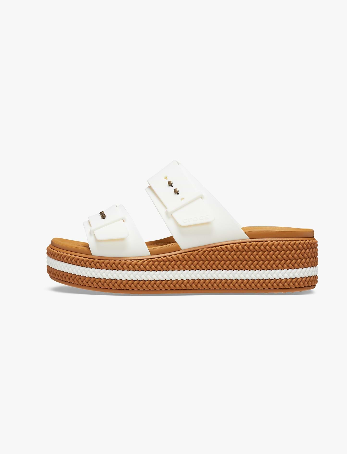 Crocs Brooklyn Woven Buckle - כפכפי פלטפורמה קרוקס לנשים עם סוליה קלועה