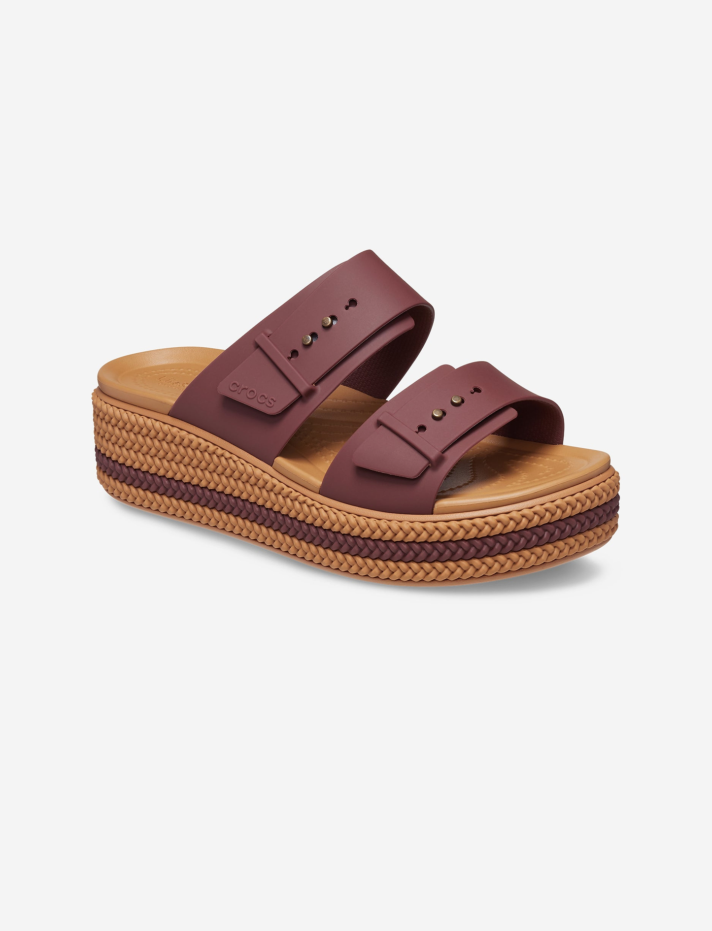 Crocs Brooklyn Woven Buckle - כפכפי פלטפורמה קרוקס לנשים עם סוליה קלועה