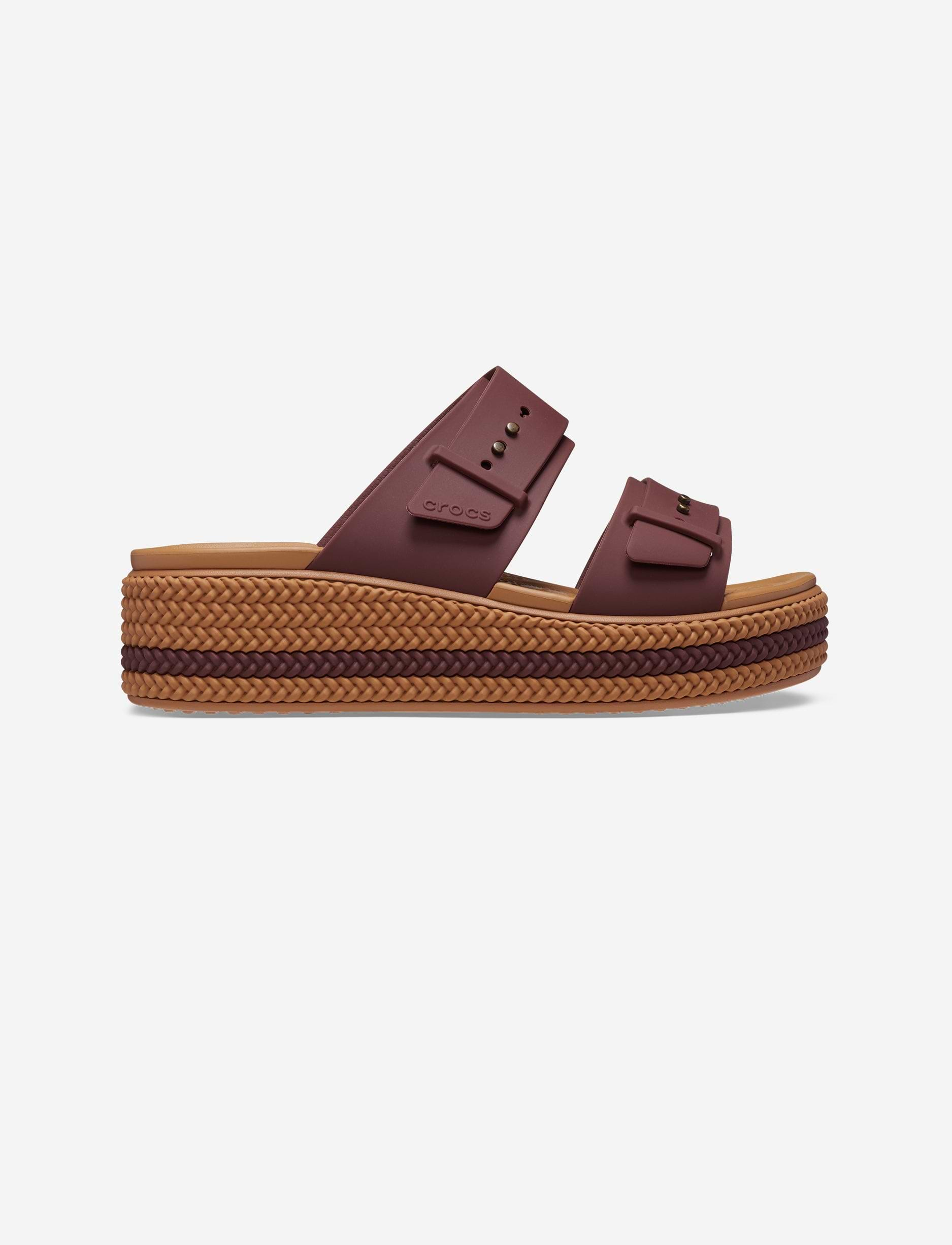 Crocs Brooklyn Woven Buckle - כפכפי פלטפורמה קרוקס לנשים עם סוליה קלועה