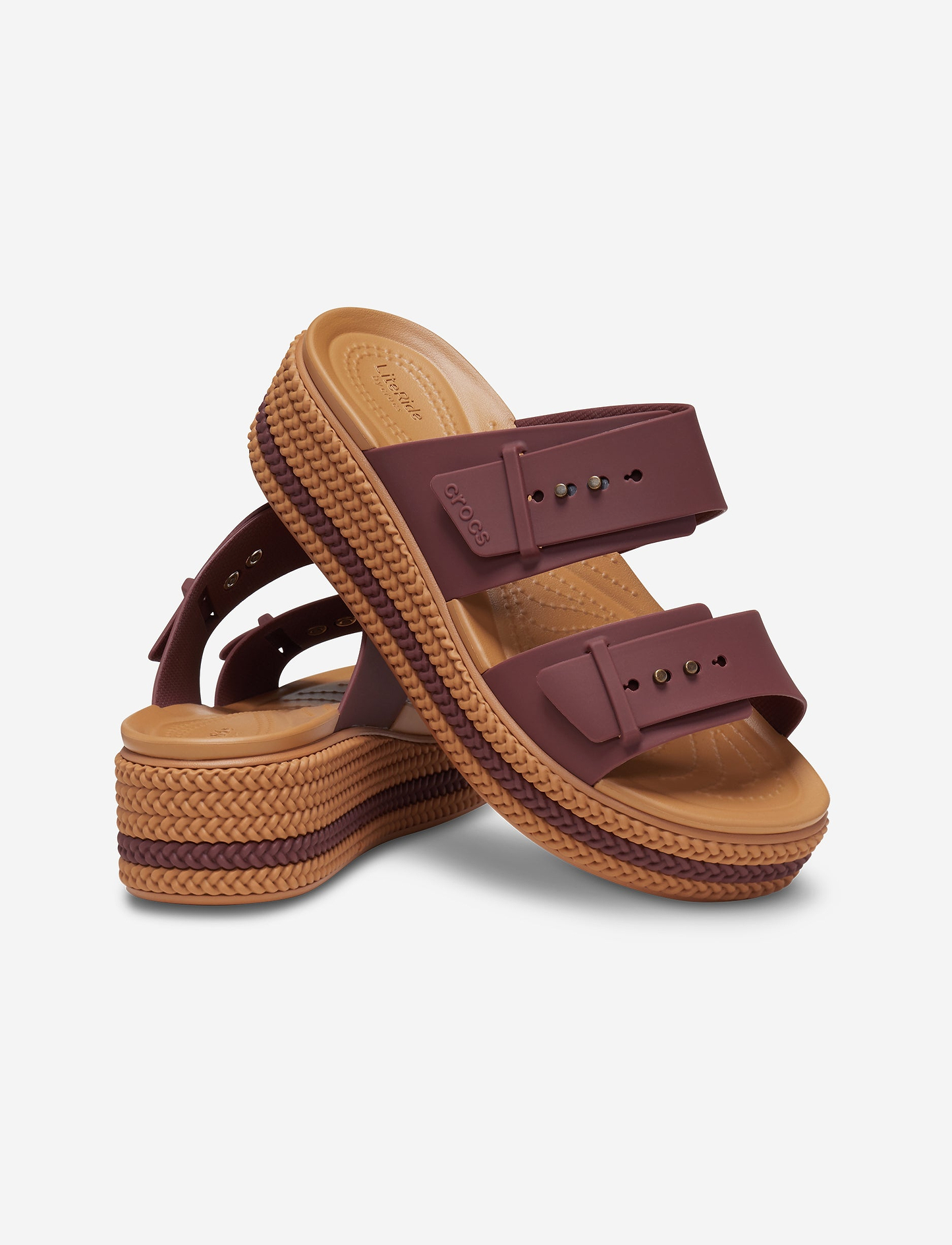 Crocs Brooklyn Woven Buckle - כפכפי פלטפורמה קרוקס לנשים עם סוליה קלועה