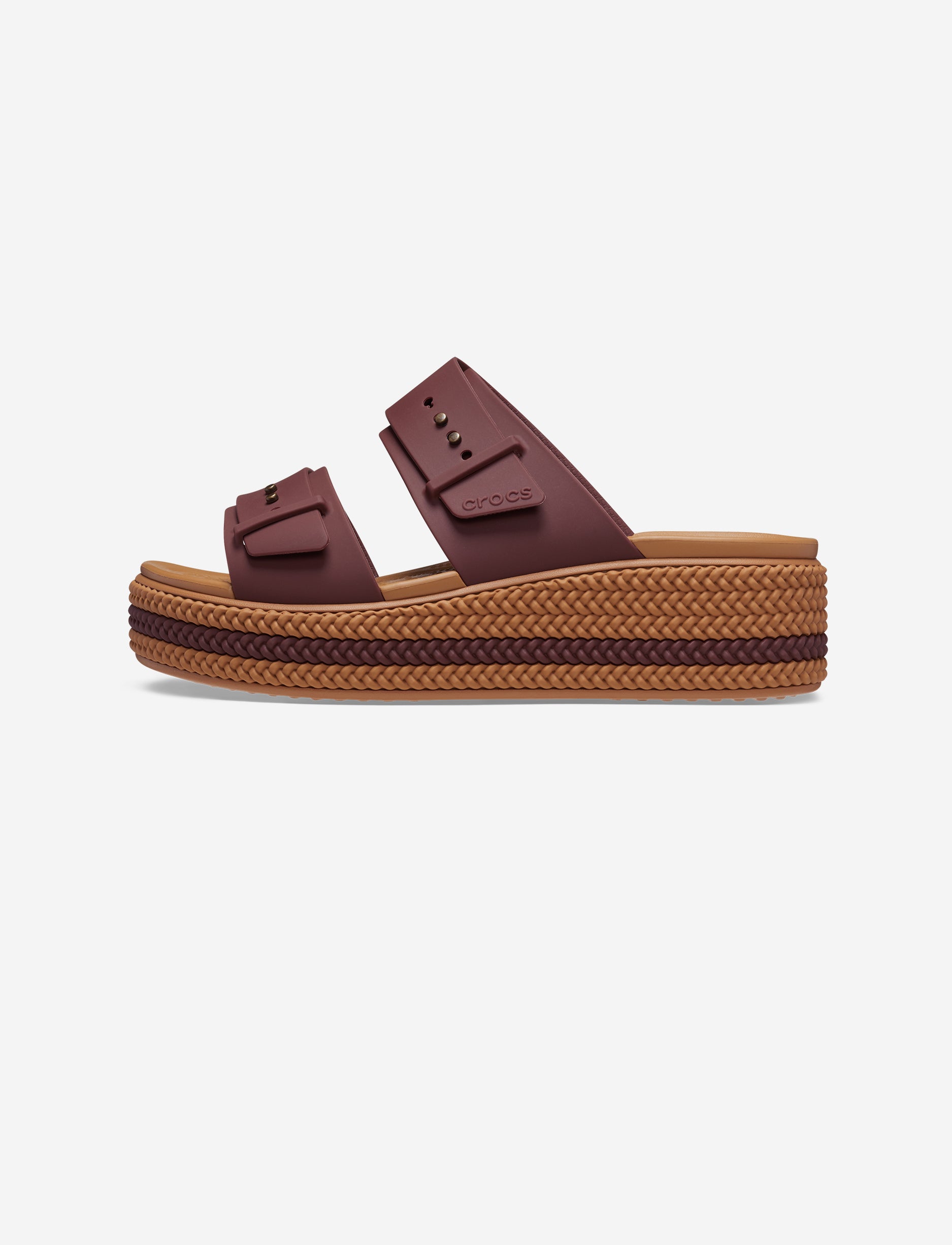 Crocs Brooklyn Woven Buckle - כפכפי פלטפורמה קרוקס לנשים עם סוליה קלועה