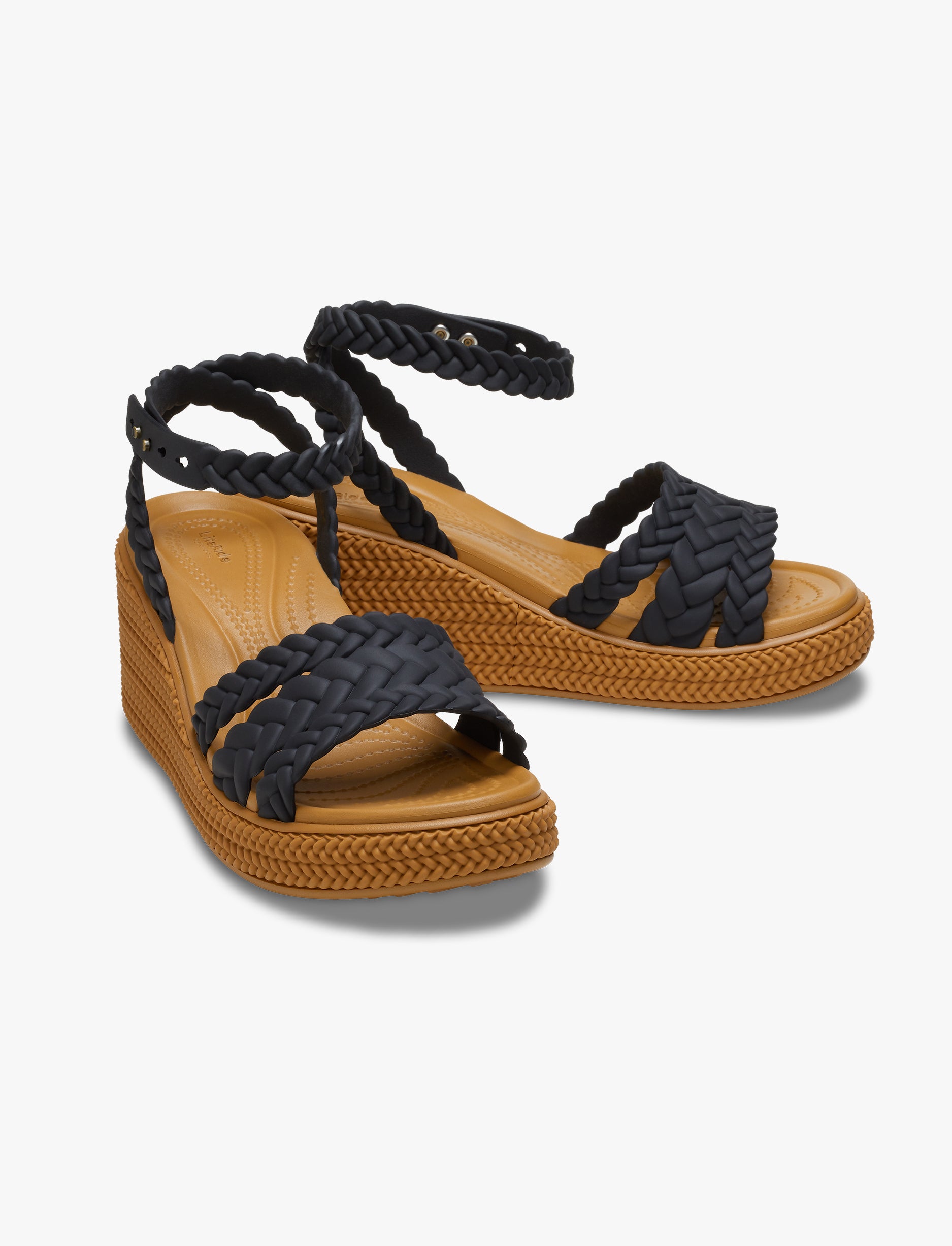 Crocs Brooklyn Woven Ankle Strap Wedge - סנדלי פלטפורמה קרוקס לנשים