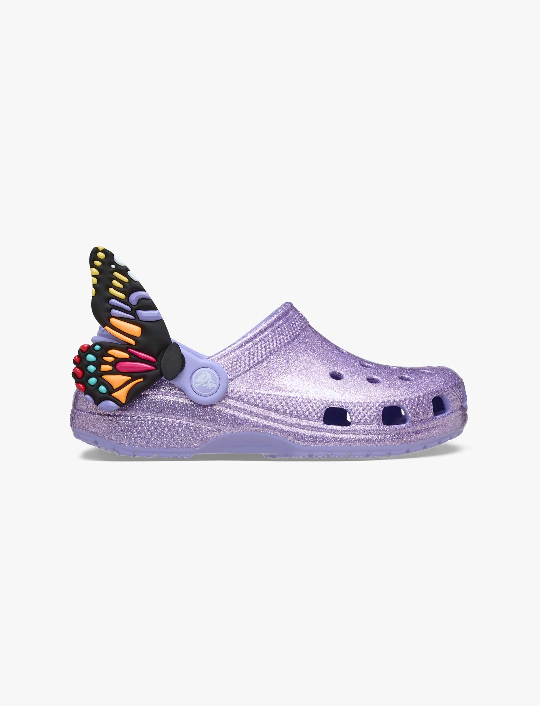 Crocs Classic I AM Butterfly Clog T - כפכפי קרוקס קלוג בעיטור פרפר בצבע סגול נצנצים