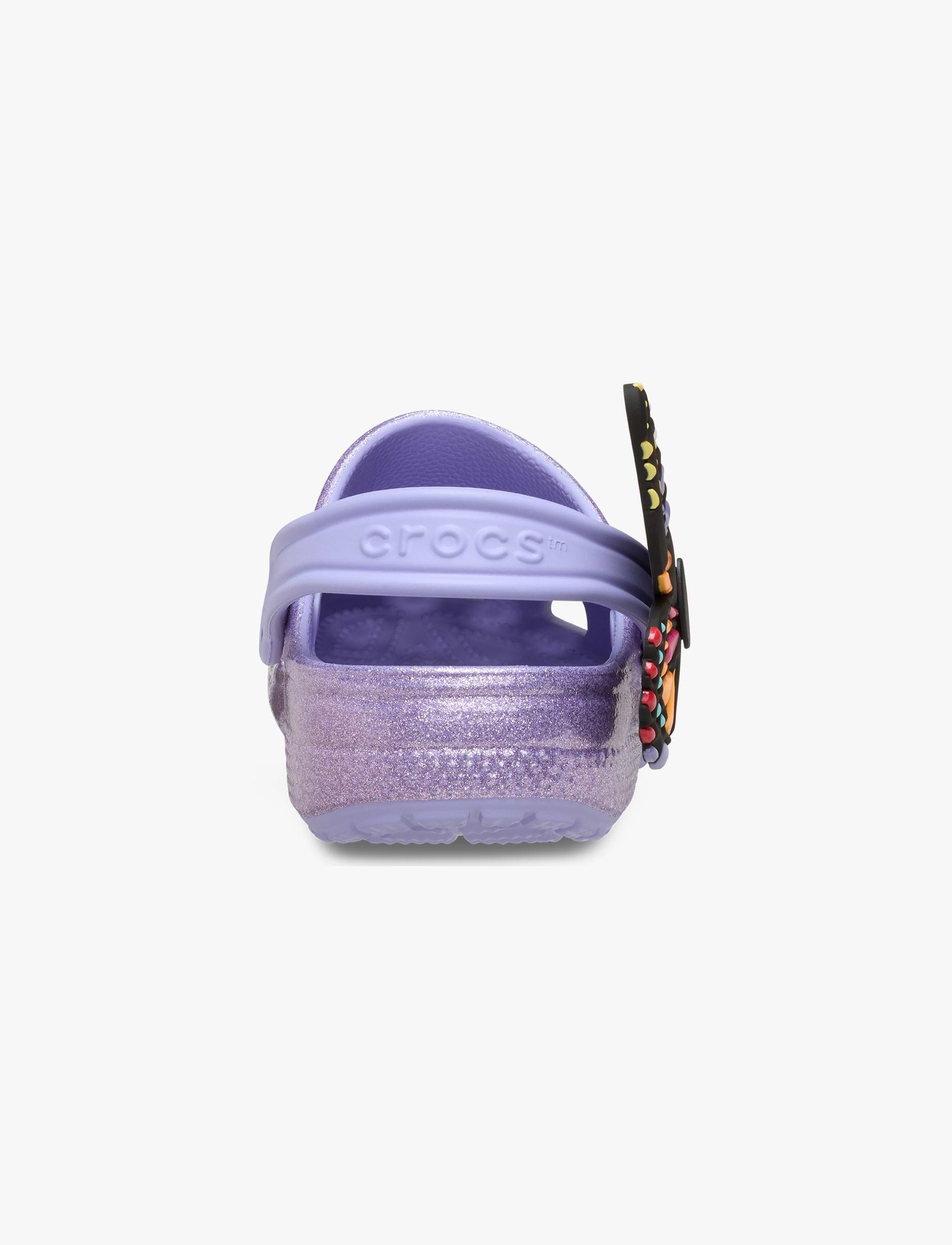 Crocs Classic I AM Butterfly Clog T - כפכפי קרוקס קלוג בעיטור פרפר בצבע סגול נצנצים