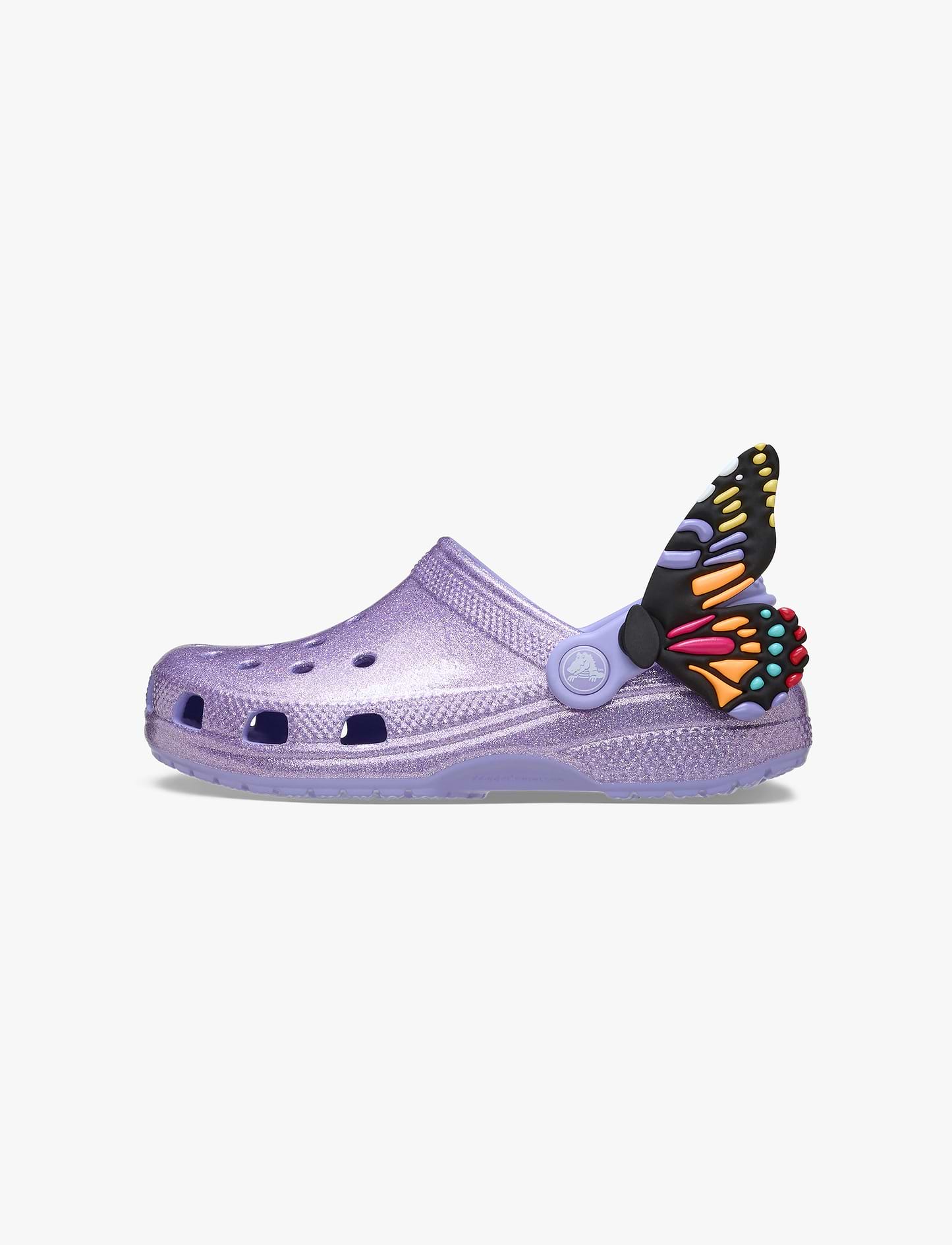 Crocs Classic I AM Butterfly Clog T - כפכפי קרוקס קלוג בעיטור פרפר בצבע סגול נצנצים