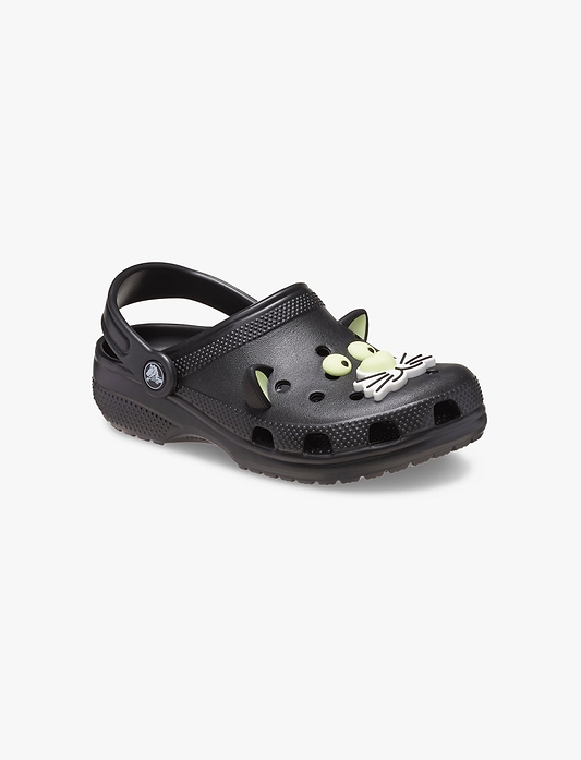 Crocs Classic Glow Black Cat Clog T - כפכפי קלוג קרוקס לפעוטות בצבע שחור