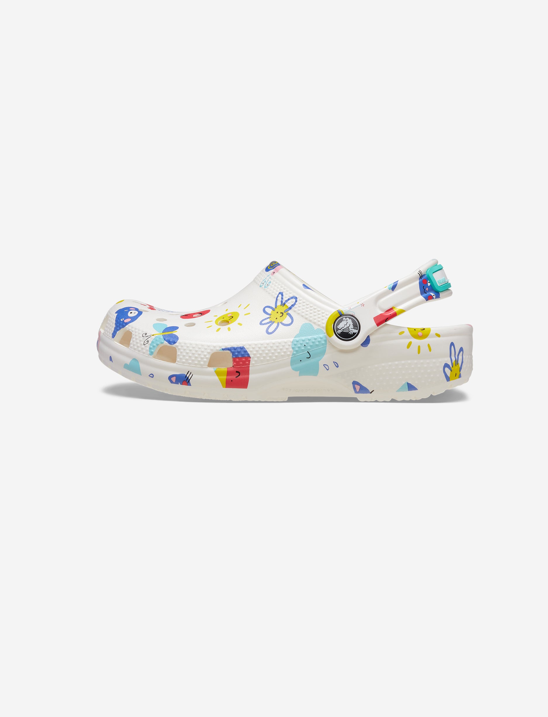 Crocs Classic Soccer Ball Clog K - כפכפי קרוקס קלוג לילדים בצבע לבן בהדפסים צבעוניים
