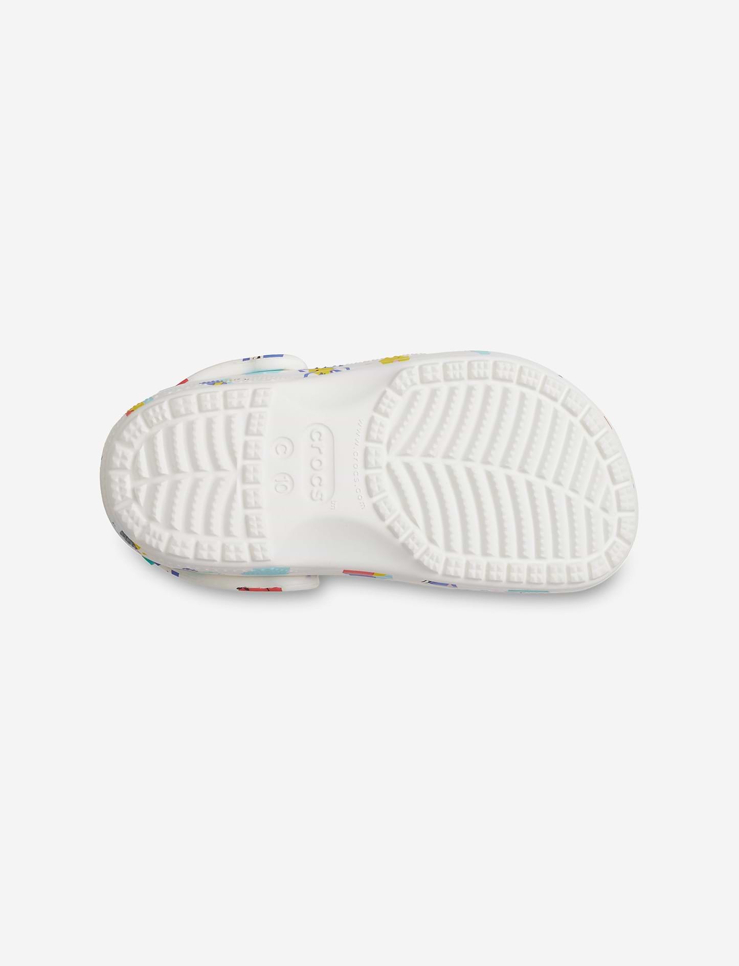 Crocs Classic Soccer Ball Clog K - כפכפי קרוקס קלוג לילדים בצבע לבן בהדפסים צבעוניים