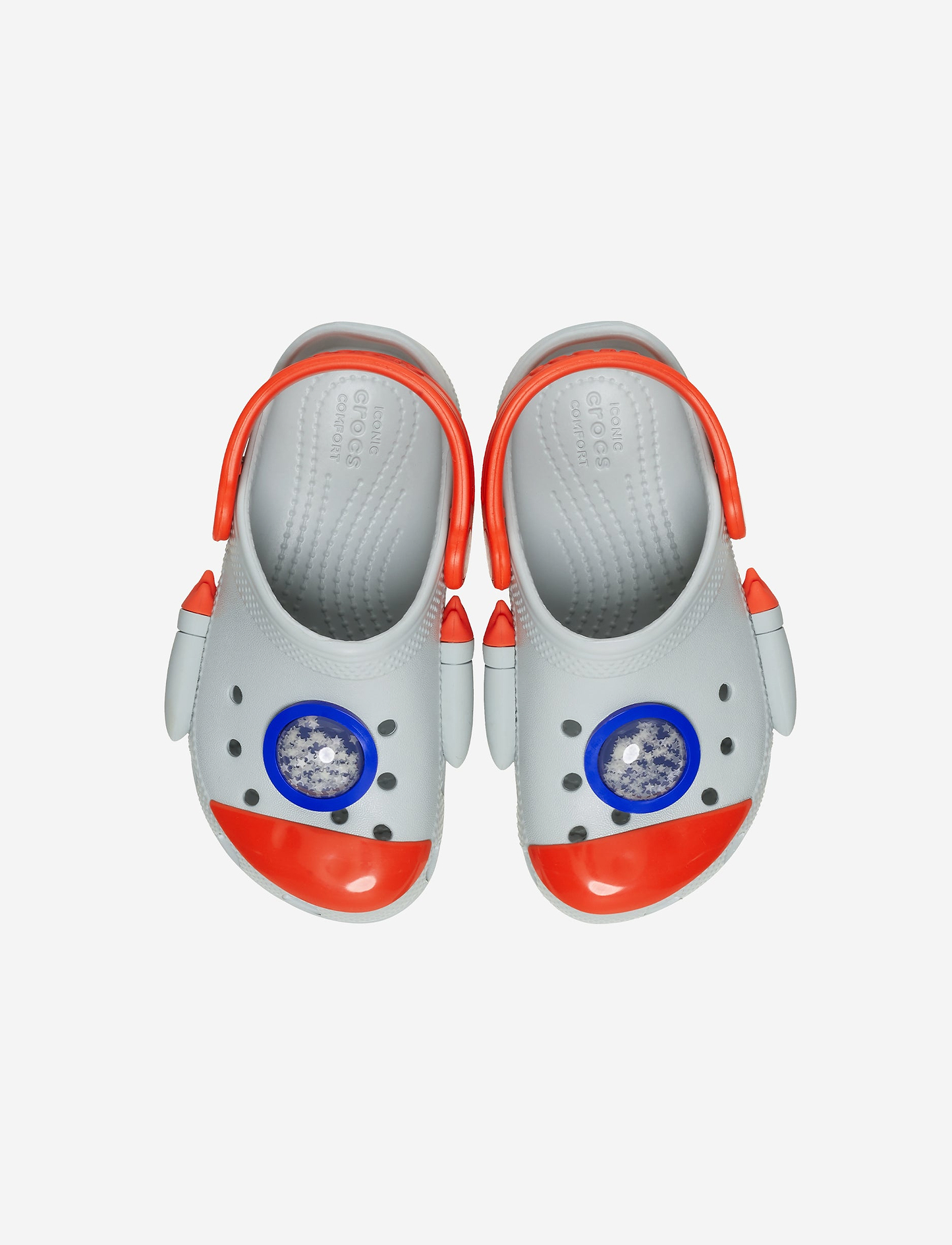 Crocs Classic Rocket Ship Clog T - כפכפי קרוקס קלוג לילדים בצבע אפור בעיצוב חללית