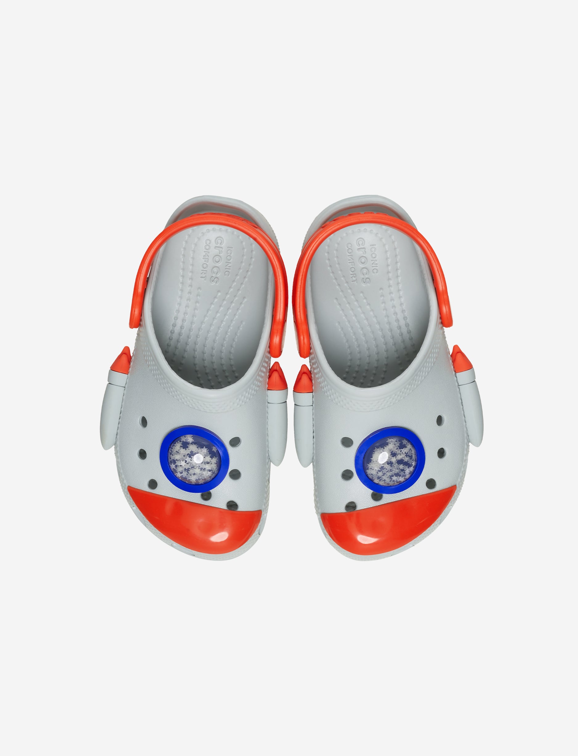 Crocs Classic Rocket Ship Clog T - כפכפי קרוקס קלוג לילדים בצבע אפור בעיצוב חללית