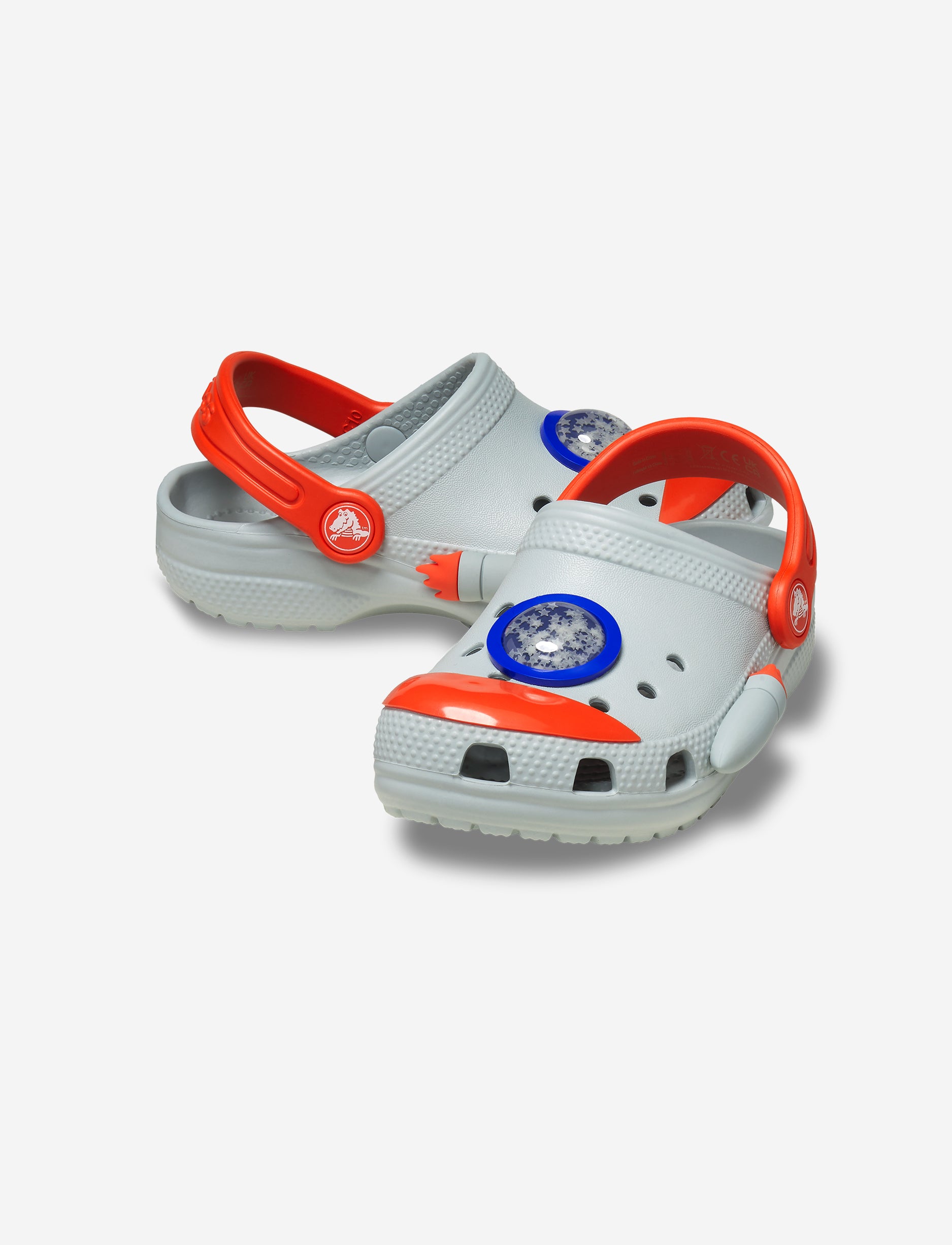Crocs Classic Rocket Ship Clog T - כפכפי קרוקס קלוג לילדים בצבע אפור בעיצוב חללית