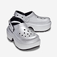 Crocs Stomp Metallic Clog - כפכפי קלוג פלטפורמה קרוקס לנשים בצבע כסף