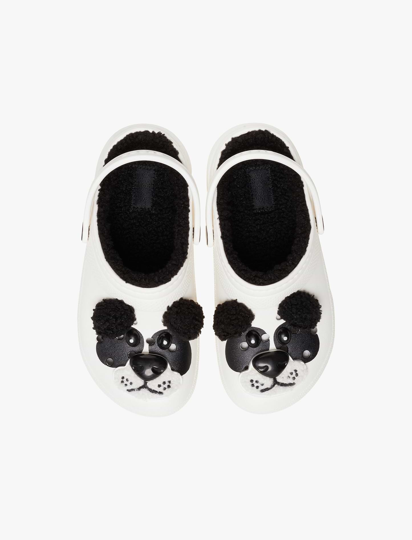 Crocs Toddler Classic Lined I AM Panda Bear Clog T - כפכפי קלוג קרוקס בעיצוב דוב פנדה לפעוטות בצבע לבן/שחור