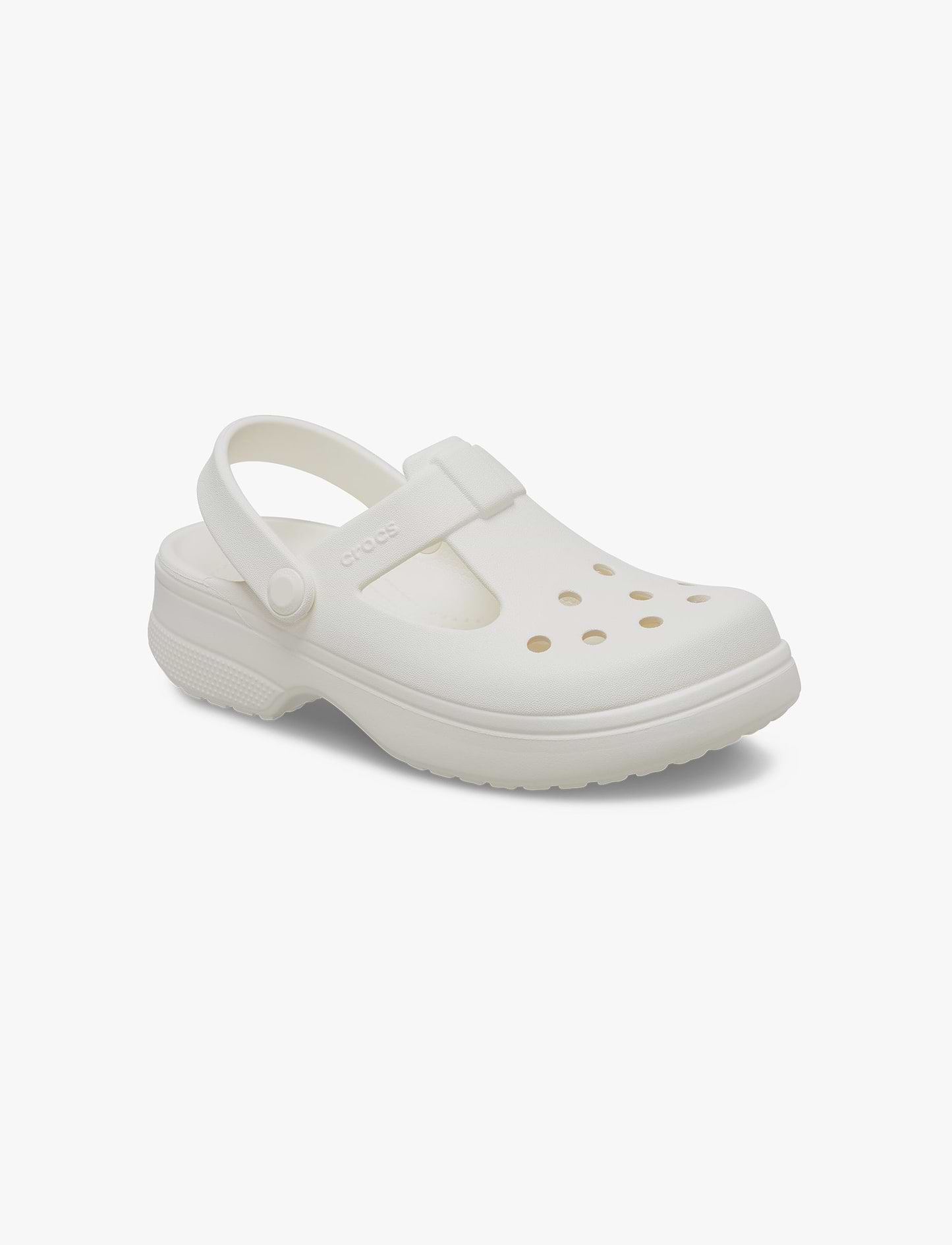 Crocs Classic Mary Jane Clog K - כפכפי קלוג קרוקס מרי ג'ין לבנות בצבע לבן גיר