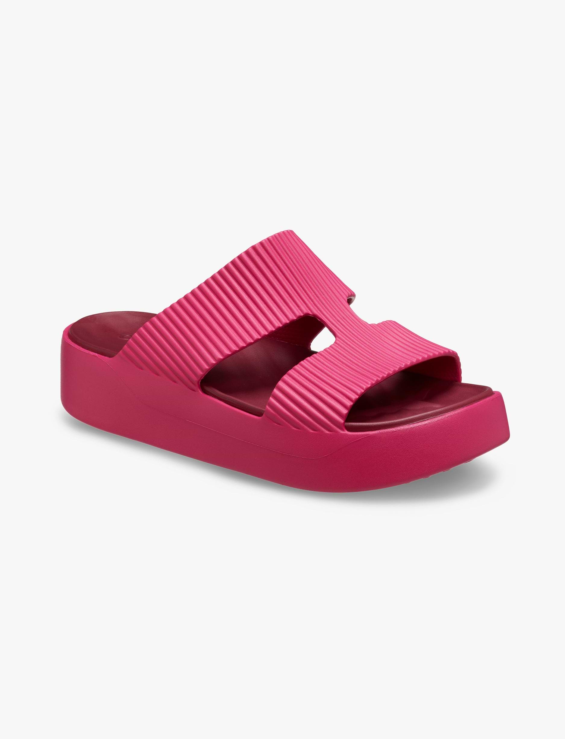 Crocs Getaway Groove Platform HStrap - סנדלי פלטפורמה קרוקס לנשים בצבע ורוד