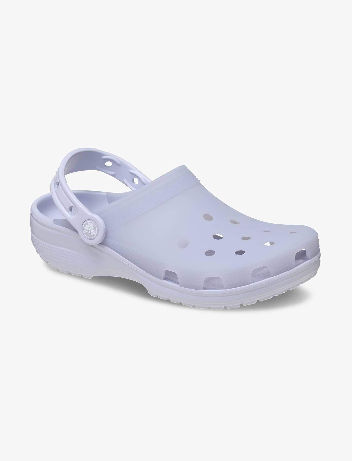 Crocs Classic Frosted Clog - כפכפי קלוג קרוקס בגימור שקוף-מט בצבע סגלגל ירח