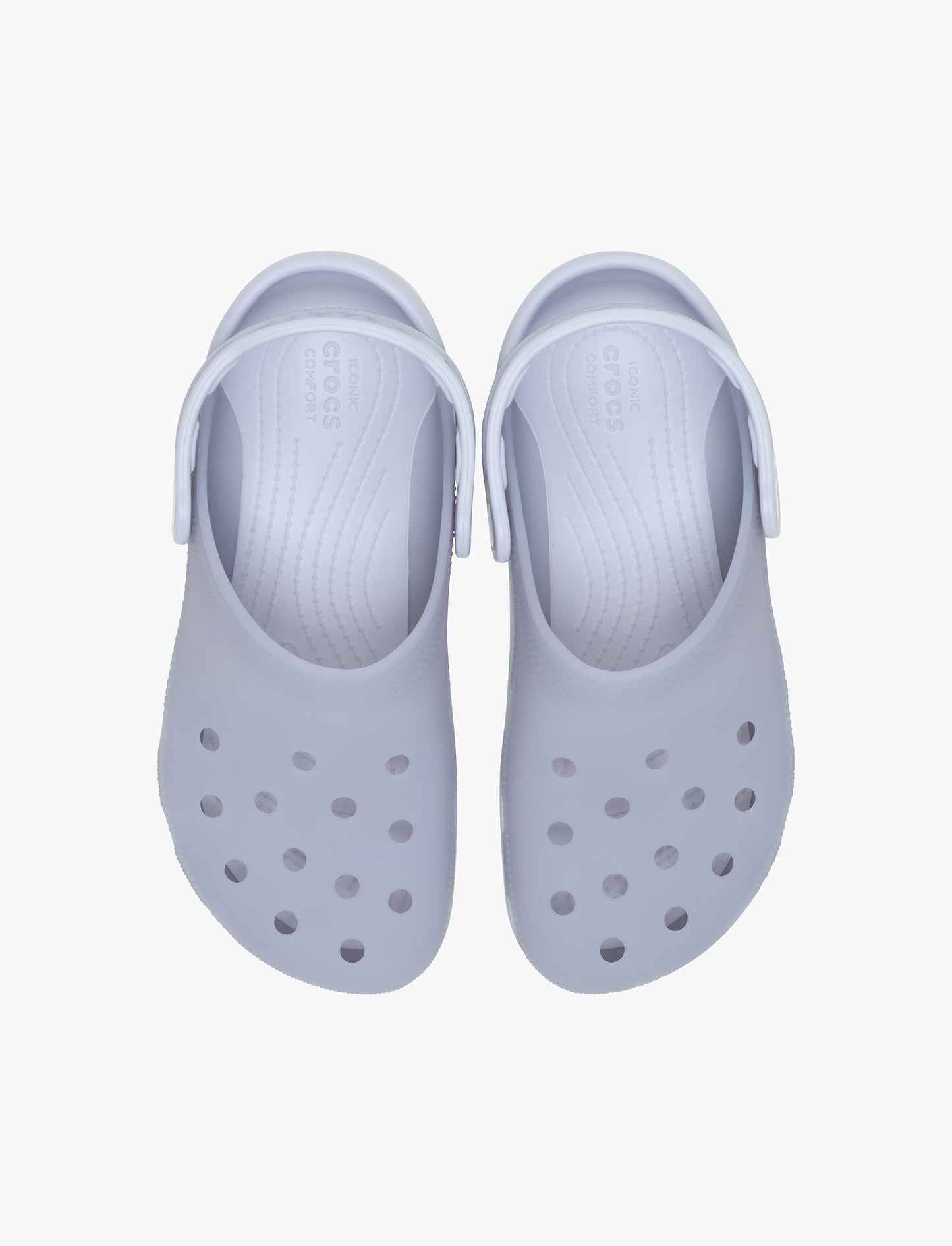 Crocs Classic Frosted Clog - כפכפי קלוג קרוקס בגימור שקוף-מט בצבע סגלגל ירח