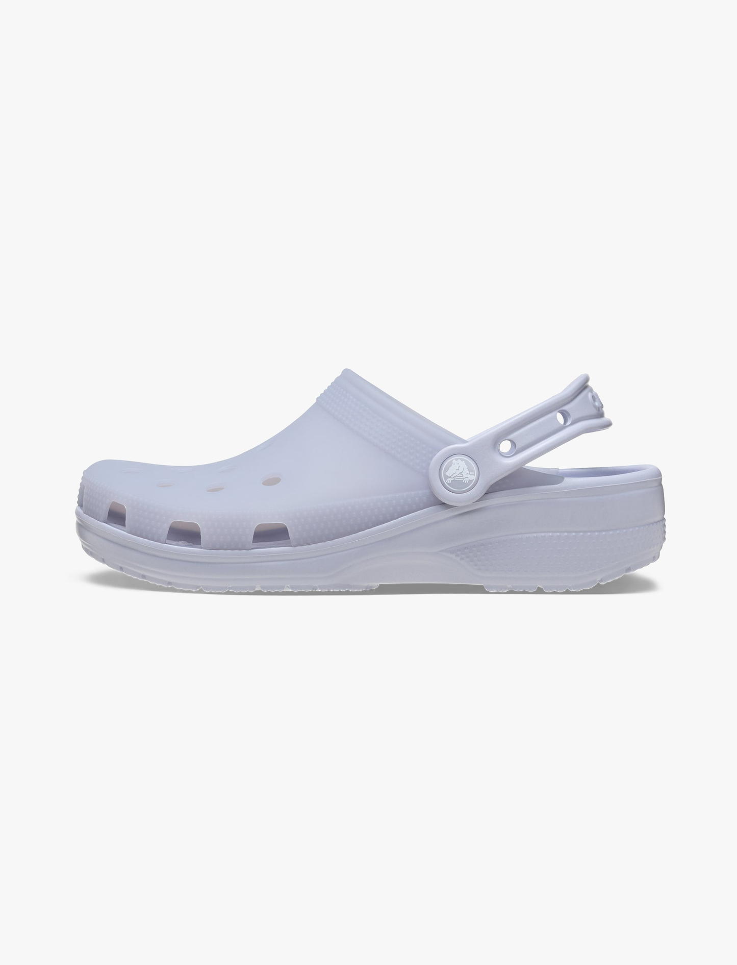 Crocs Classic Frosted Clog - כפכפי קלוג קרוקס בגימור שקוף-מט בצבע סגלגל ירח