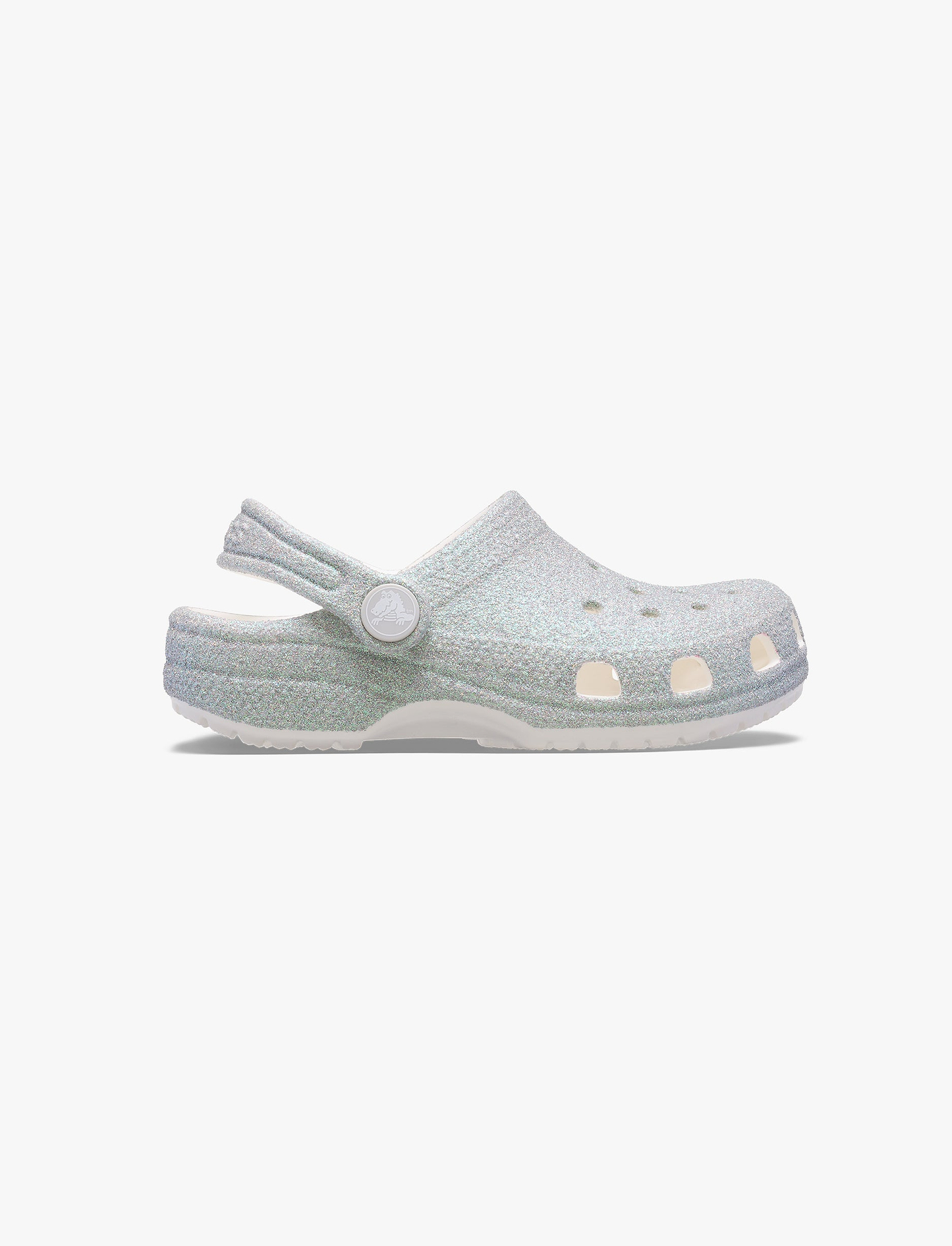 Crocs Classic Iridescent Glitter Clog T - כפכפי קרוקס קלוג גליטר לבנות בצבע לבן נצנצים מידות קטנות