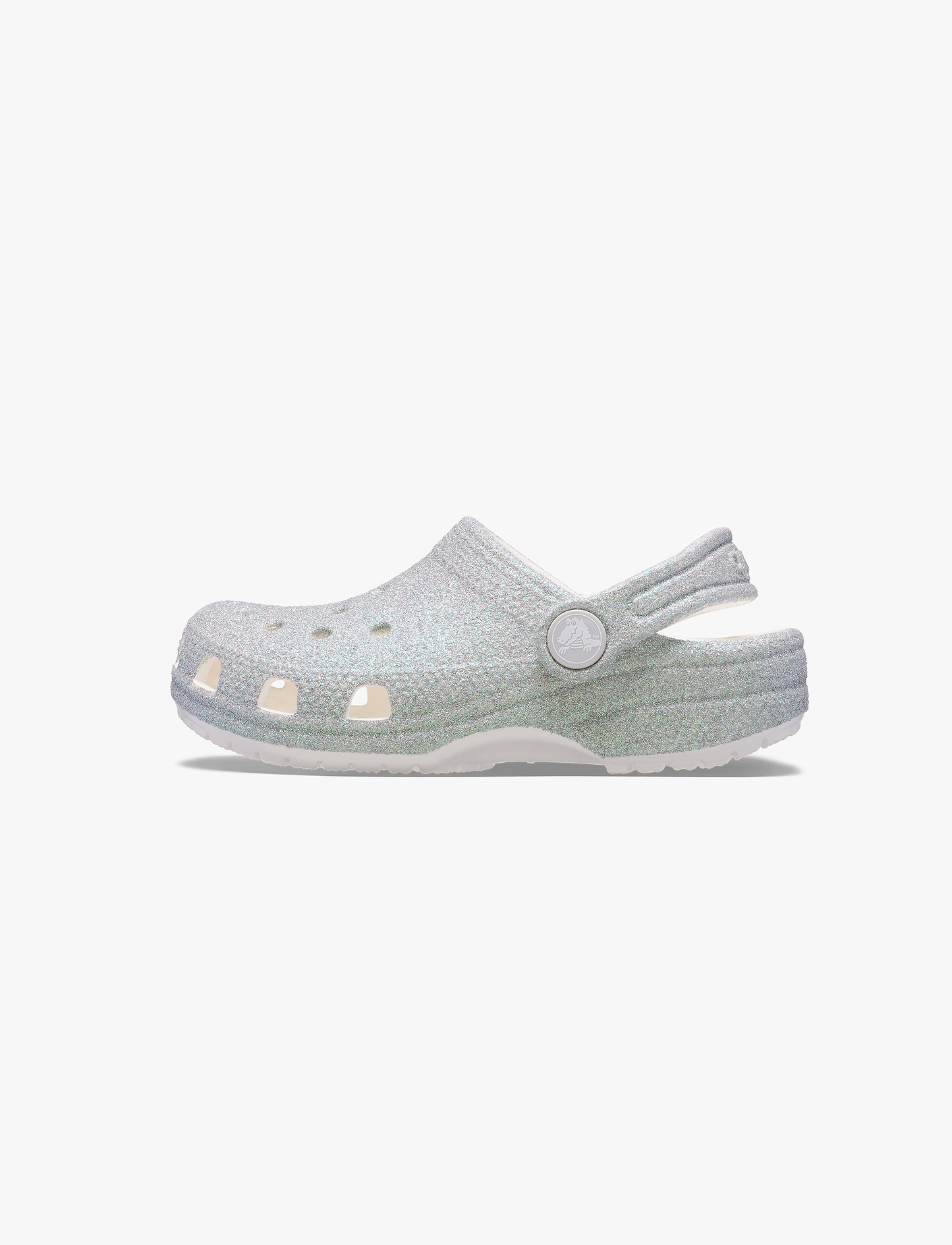 Crocs Classic Iridescent Glitter Clog T - כפכפי קרוקס קלוג גליטר לבנות בצבע לבן נצנצים מידות קטנות