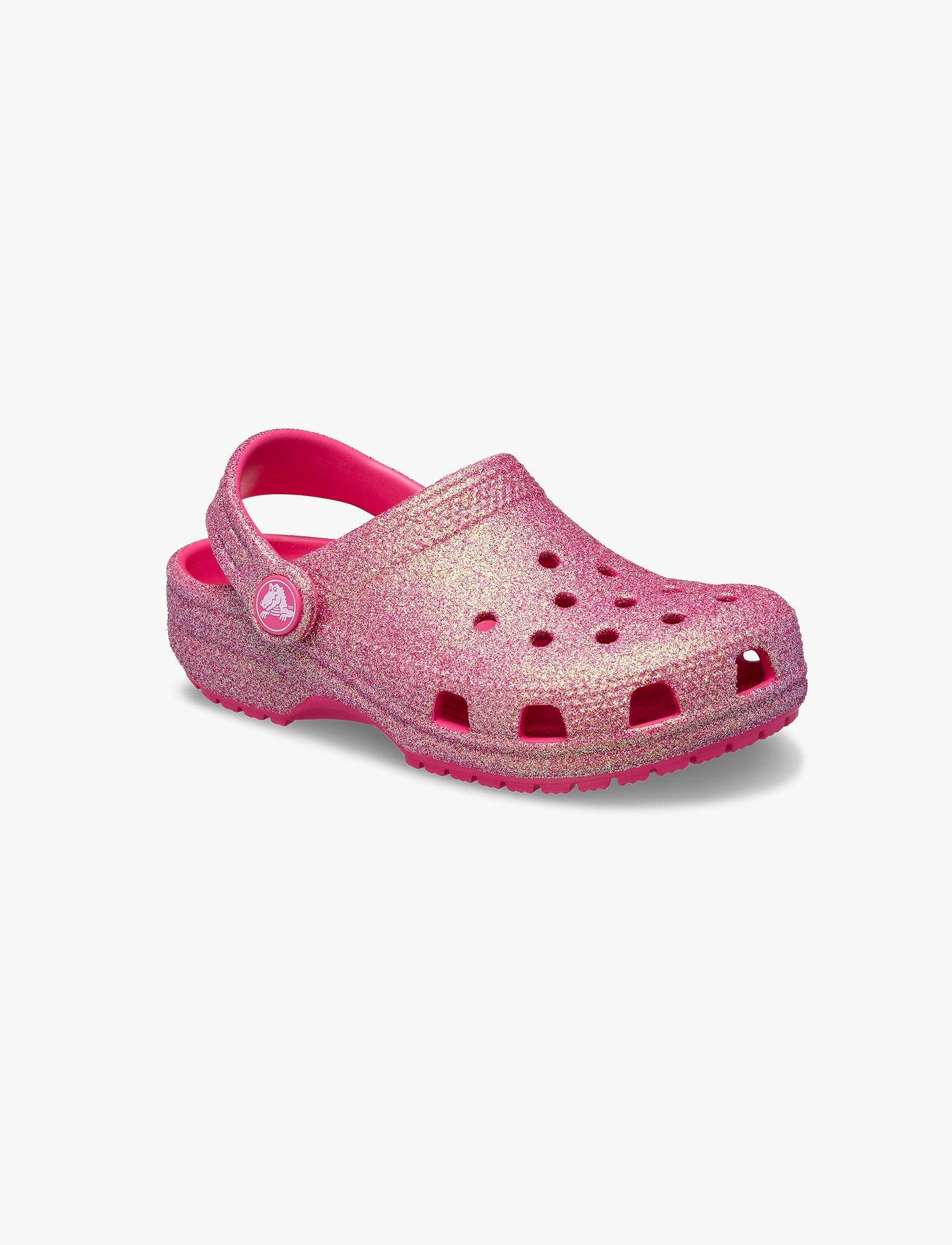 Crocs Classic Iridescent Glitter Clog T - כפכפי קרוקס קלוג גליטר לבנות בצבע ורוד נצנצים מידות קטנות