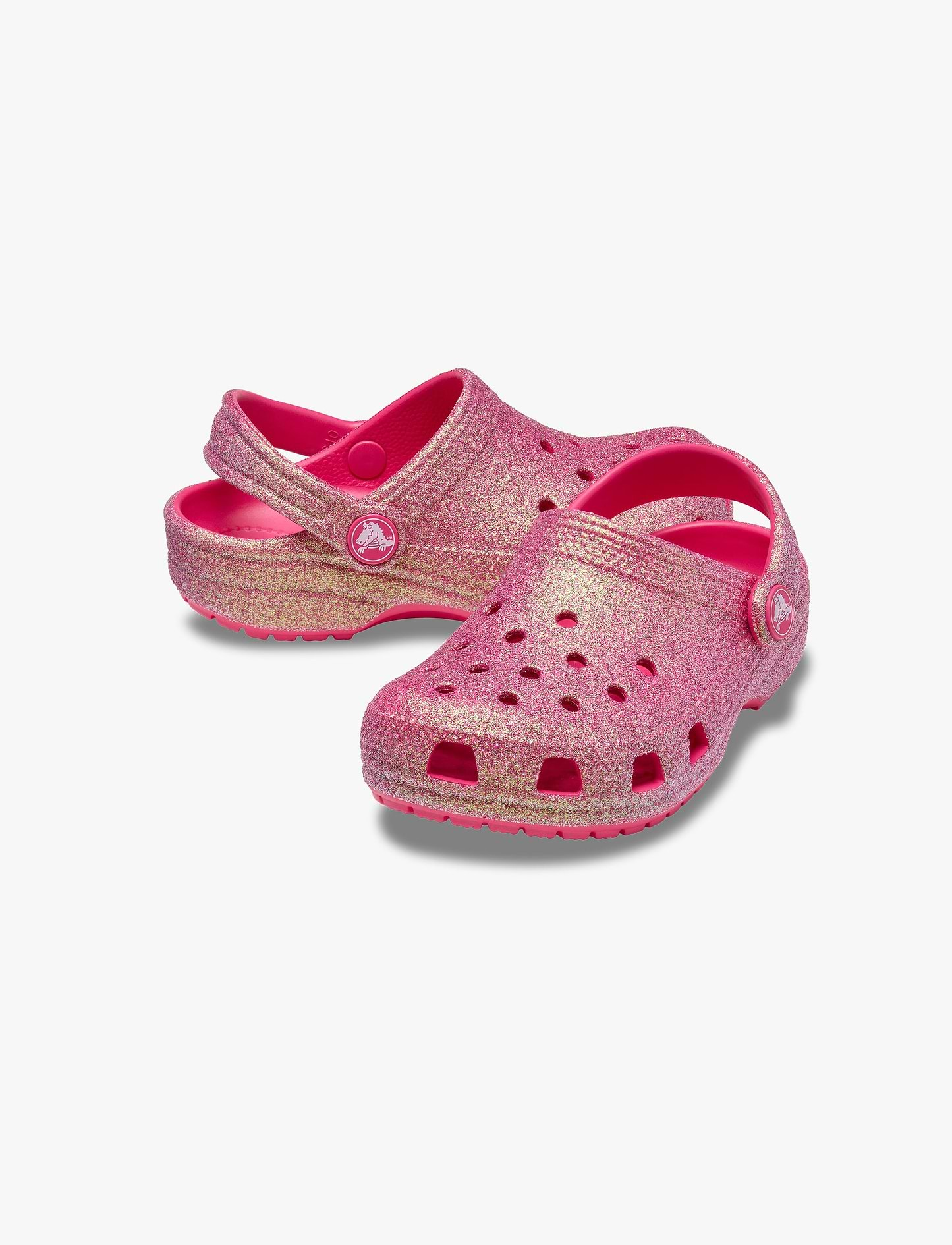 Crocs Classic Iridescent Glitter Clog T - כפכפי קרוקס קלוג גליטר לבנות בצבע ורוד נצנצים מידות קטנות