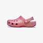 Crocs Classic Iridescent Glitter Clog T - כפכפי קרוקס קלוג גליטר לבנות בצבע ורוד נצנצים מידות קטנות