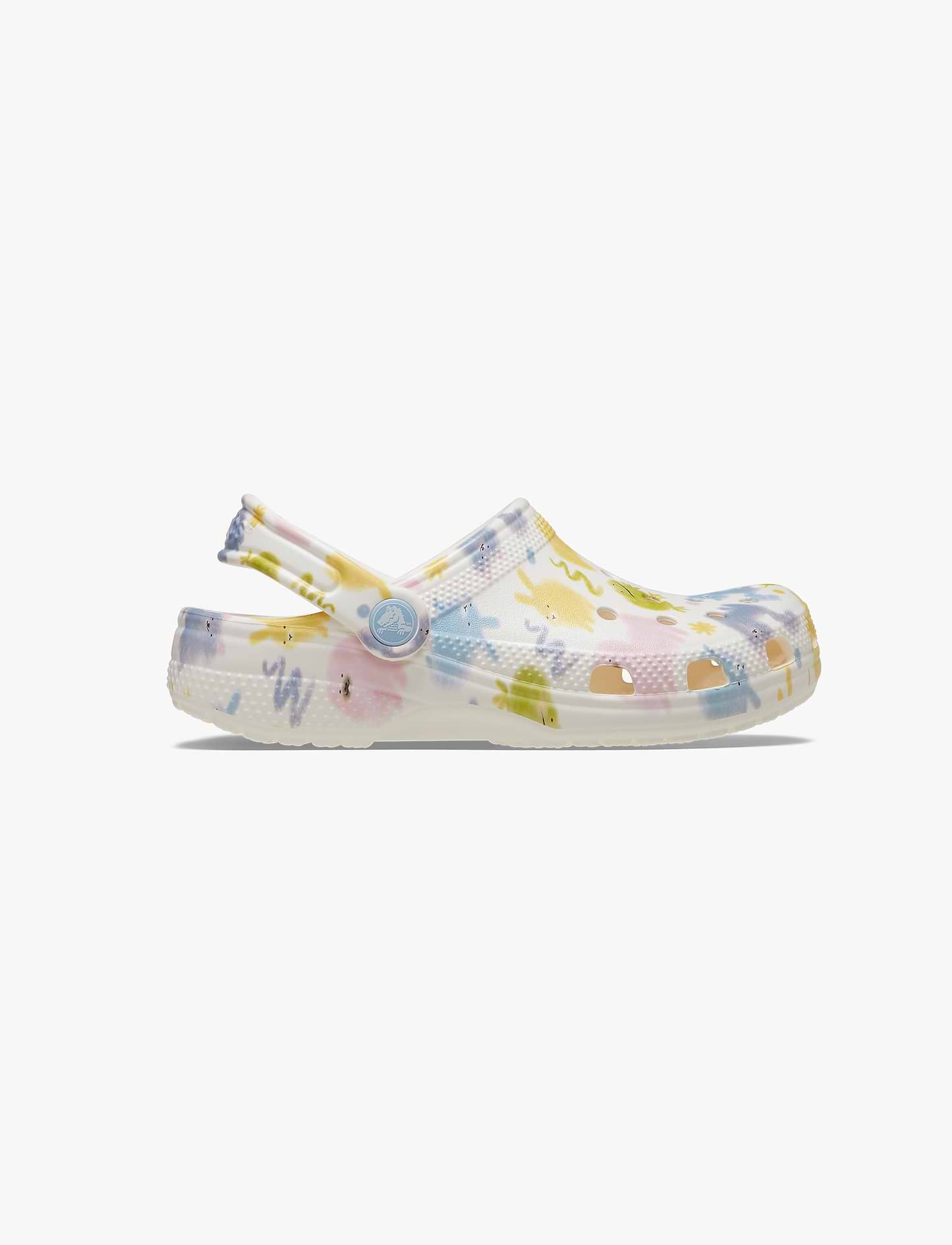 Crocs Classic Pastel Pets Clog T- כפכפי קרוקס לילדים בצבע לבן גיר בהדפס צבעוני מידות קטנות