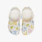 Crocs Classic Pastel Pets Clog T-  כפכפי קרוקס לילדים בצבע לבן גיר בהדפס צבעוני מידות קטנות