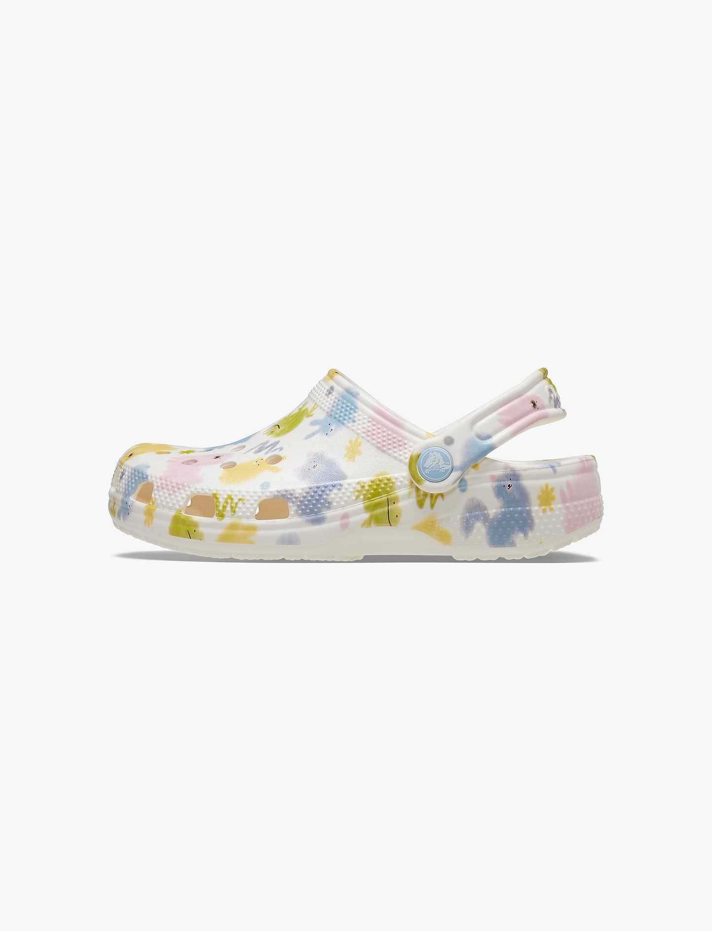 Crocs Classic Pastel Pets Clog T- כפכפי קרוקס לילדים בצבע לבן גיר בהדפס צבעוני מידות קטנות
