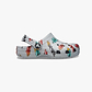 Crocs Classic Race Cars Graphic Clog T-  כפכפי קרוקס לילדים בצבע אפור עם הדפס מכוניות
