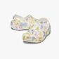 Crocs Classic Pastel Pets Clog K -  כפכפי קרוקס לילדים בצבע לבן גיר בהדפס צבעוני