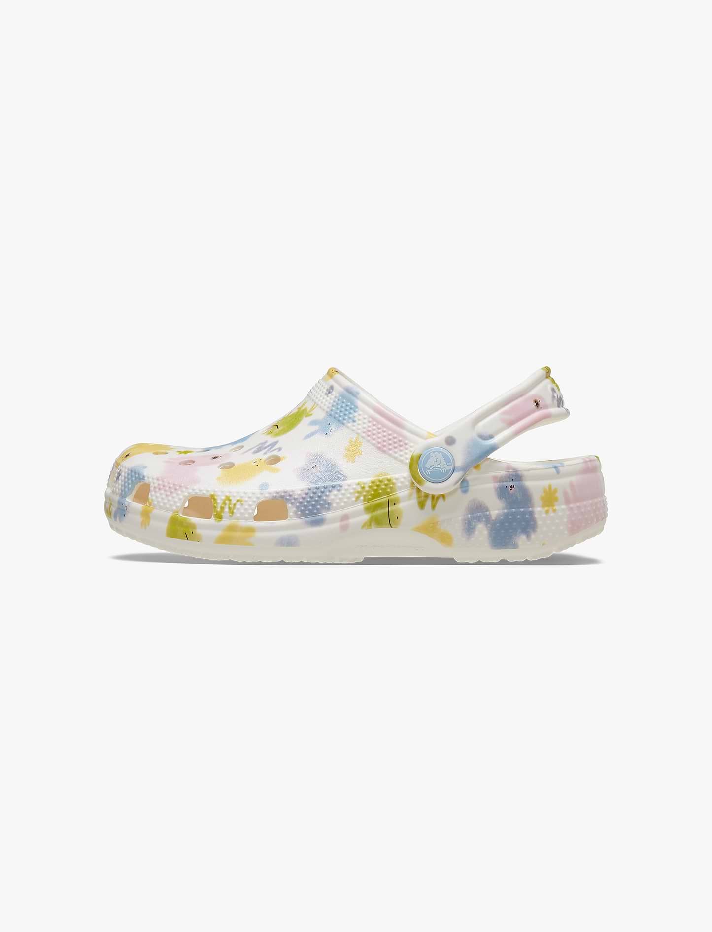 Crocs Classic Pastel Pets Clog K - כפכפי קרוקס לילדים בצבע לבן גיר בהדפס צבעוני