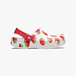 Crocs Classic Fresh Fruits K -  כפכפי קרוקס לילדים בצבע לבן בהדפס תותים אדומים